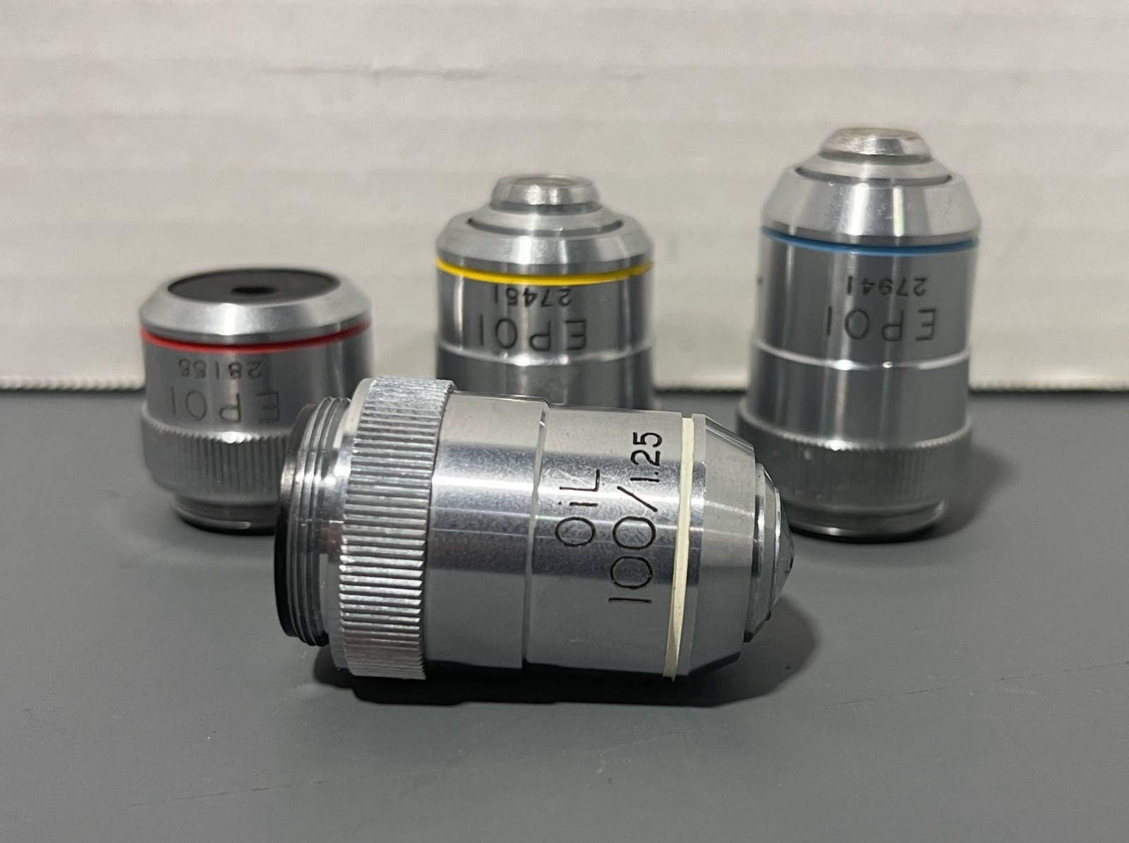 Mixed Lot of EPOI 4/0.13 10/0.25 40/0.65 OiL 100/1.25 Microscope Objectives