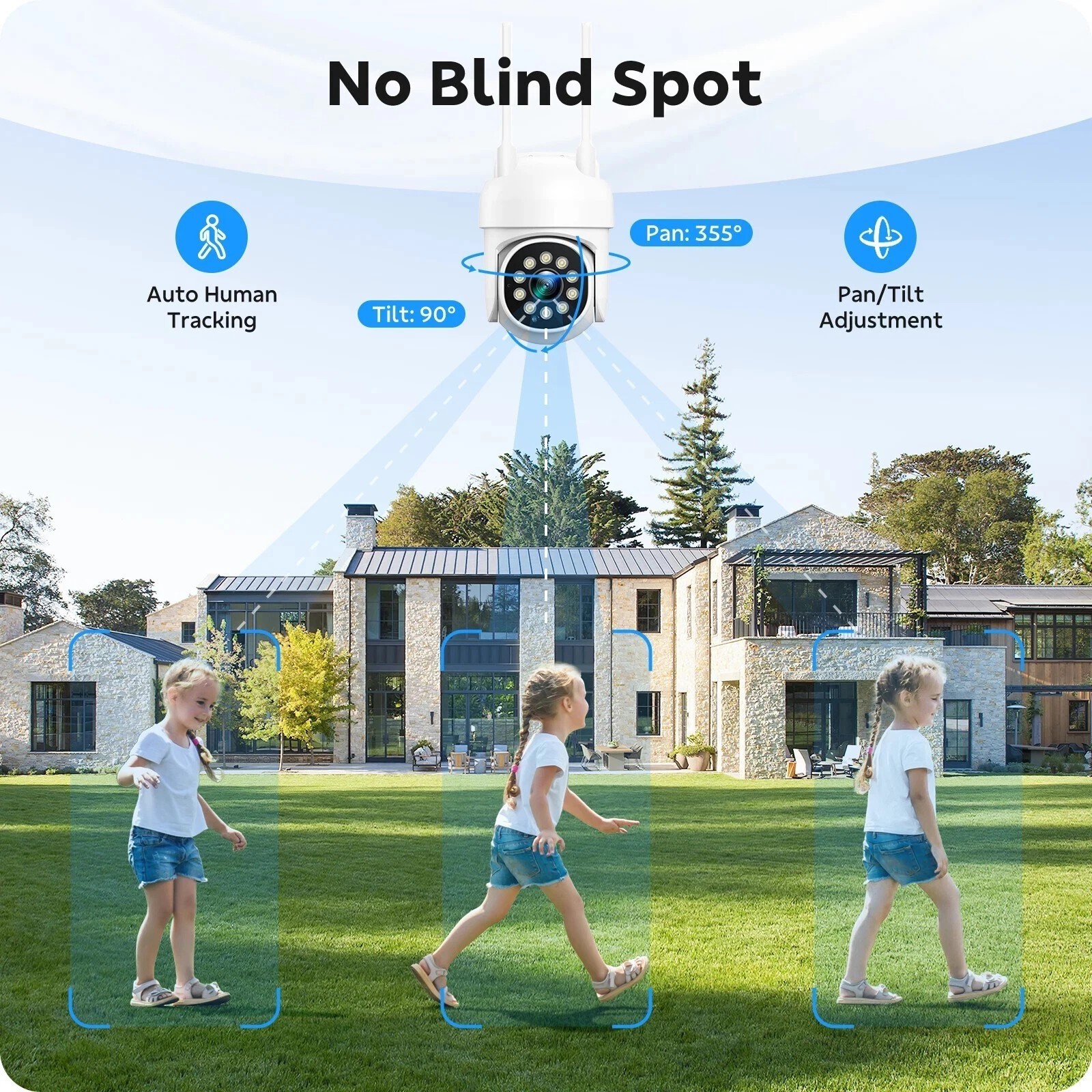 CAMCAMP 16CH 4K NVR 8PC PTZ WiFi Cameras Wireless Security Camera System Audio