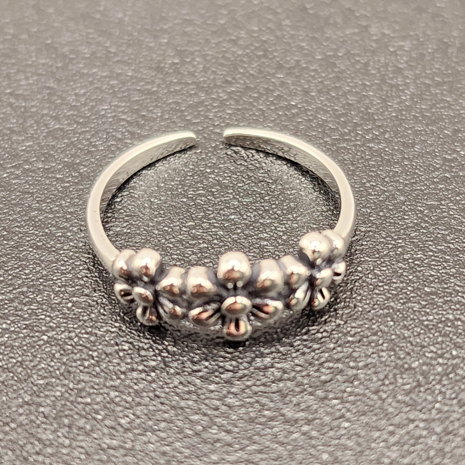 925 NEW Sterling Silver TOE Ring FLOWERS 5mm