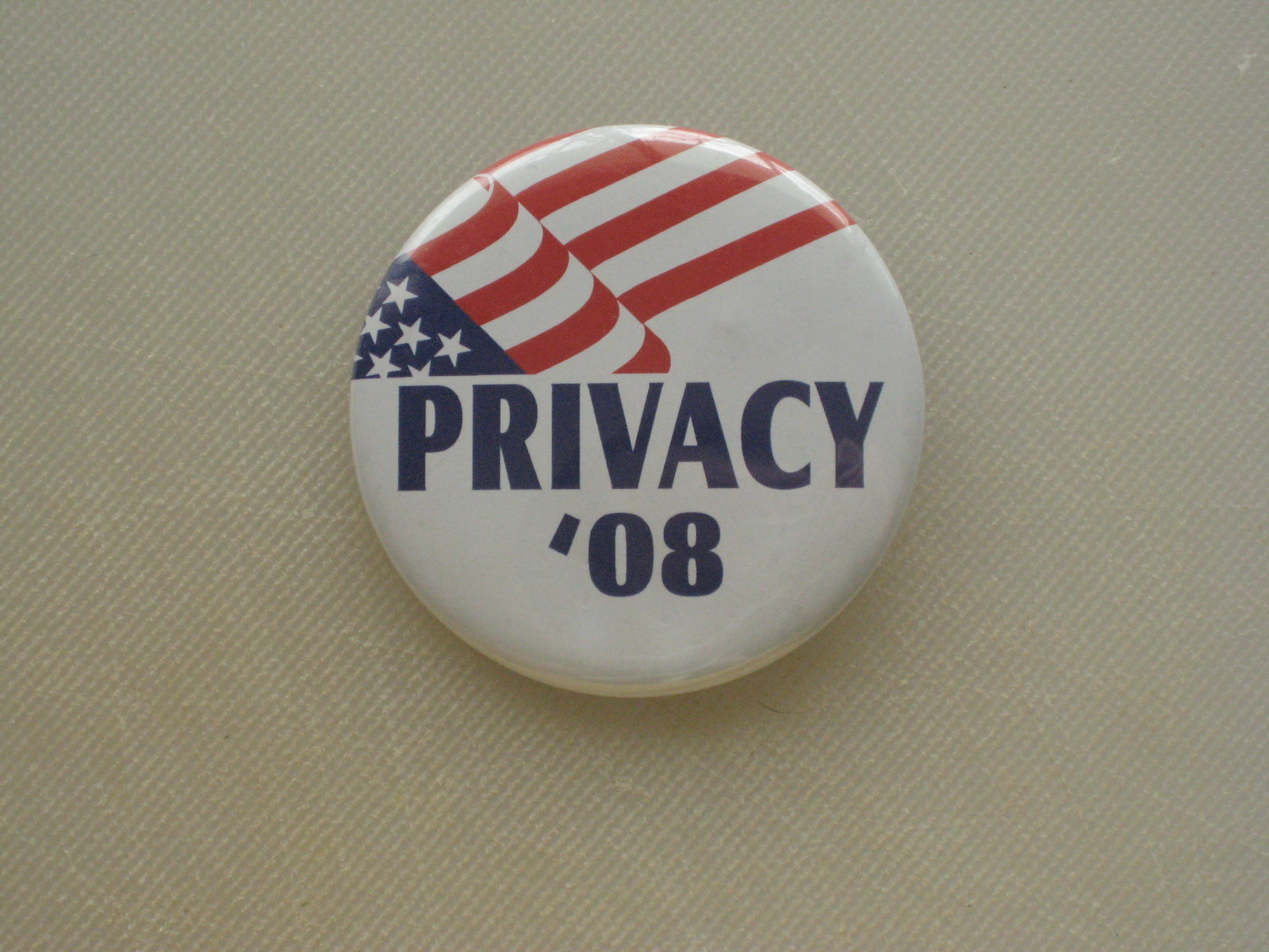 Pinback Button PRIVACY '08 - 2 1/2"