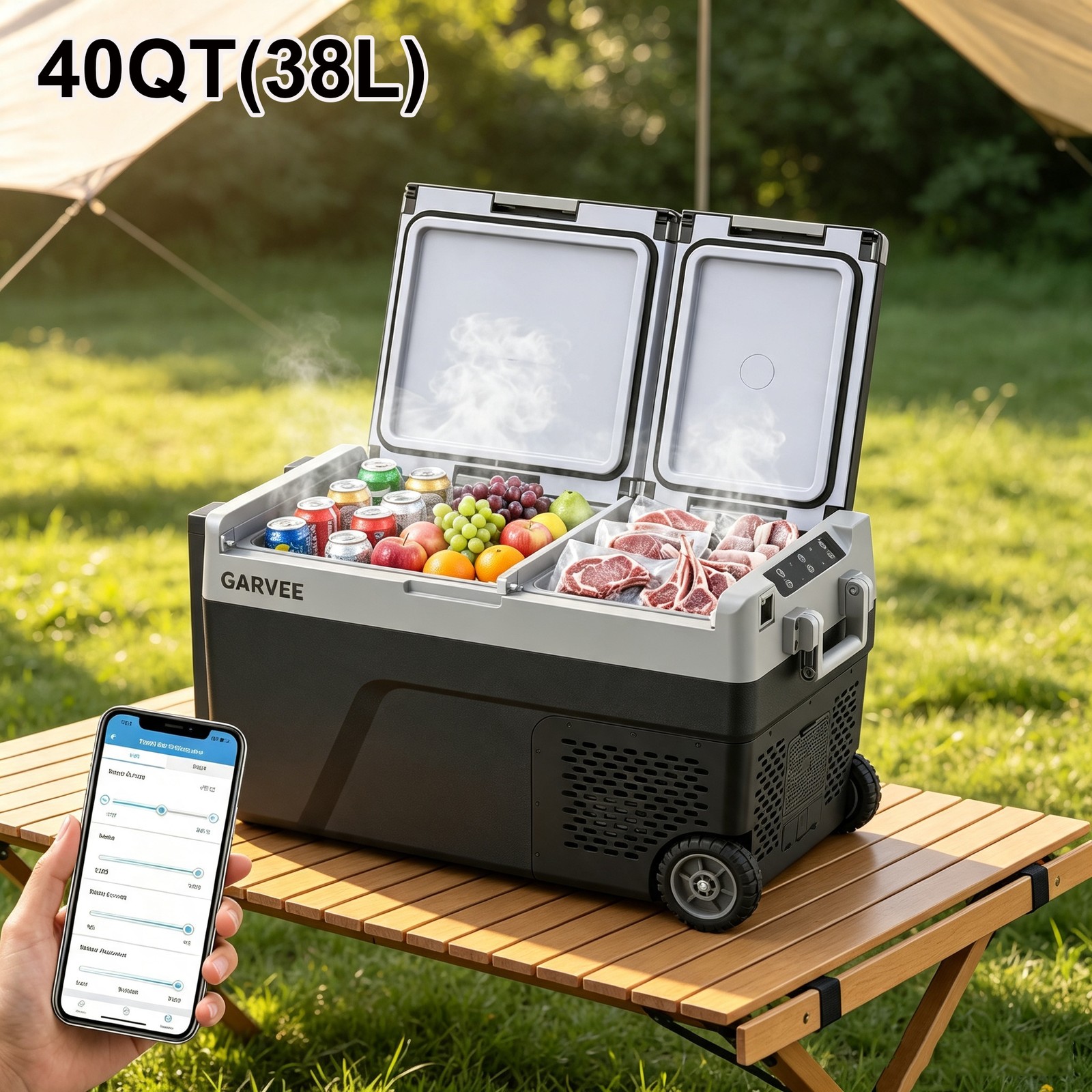 Car Fridge 38L Freezer Cooler Refrigerator Portable Compressor Cooler 12/24V