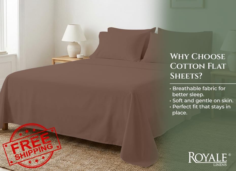 Royale Linens Cal King Chocolate Flat Sheet