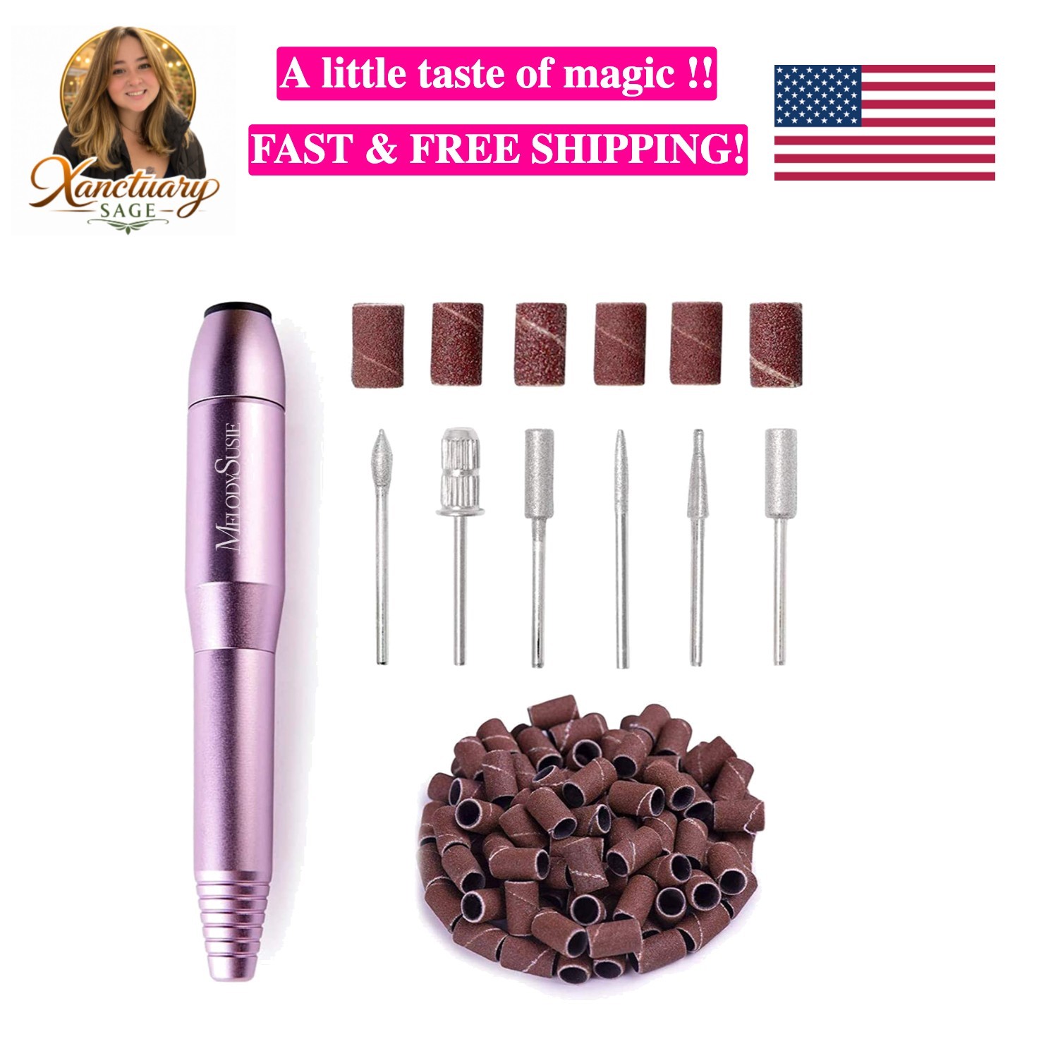 Pen-Shaped Portable Nail Drill with AC Adapter, PC120B 20000RPM Electric File...