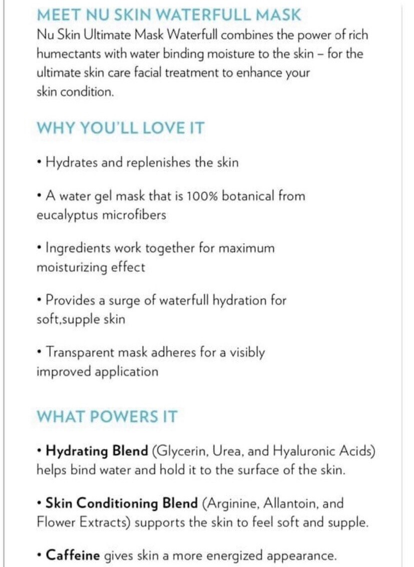 Nu Skin Ultimate Waterfull Mask (8 Sheets)
