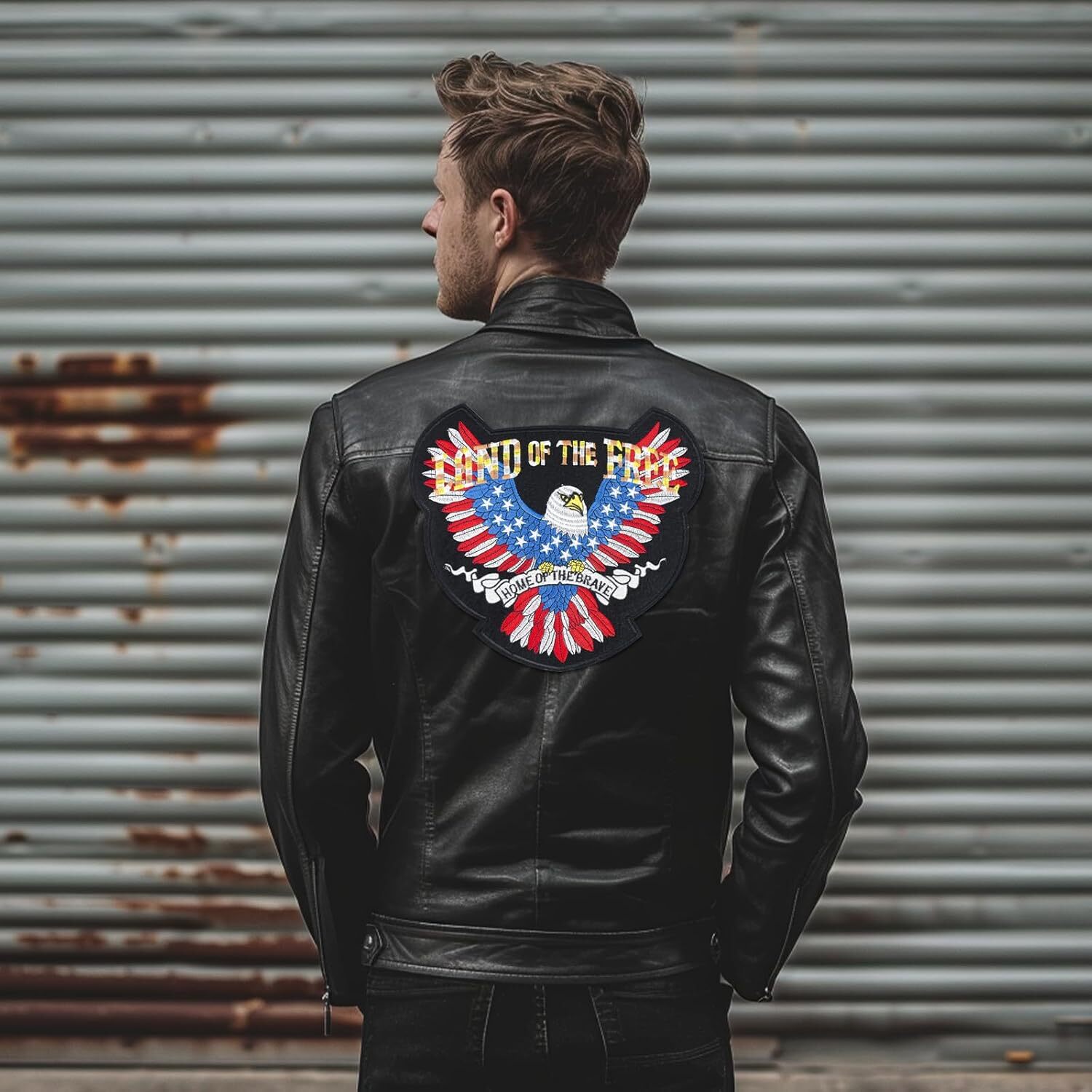 American Eagle Large Back Patch Iron/Sew On for Biker Motorcycle Vest Jacket