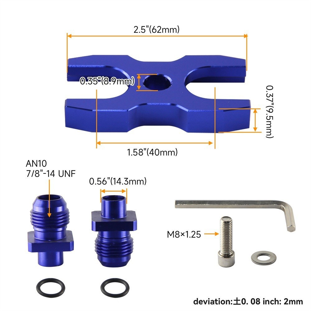 AN10 Oil Cooler Adapter Fitting For BMW E36 E46 E82 E9X 135/335 E46 M3 E90 Blue