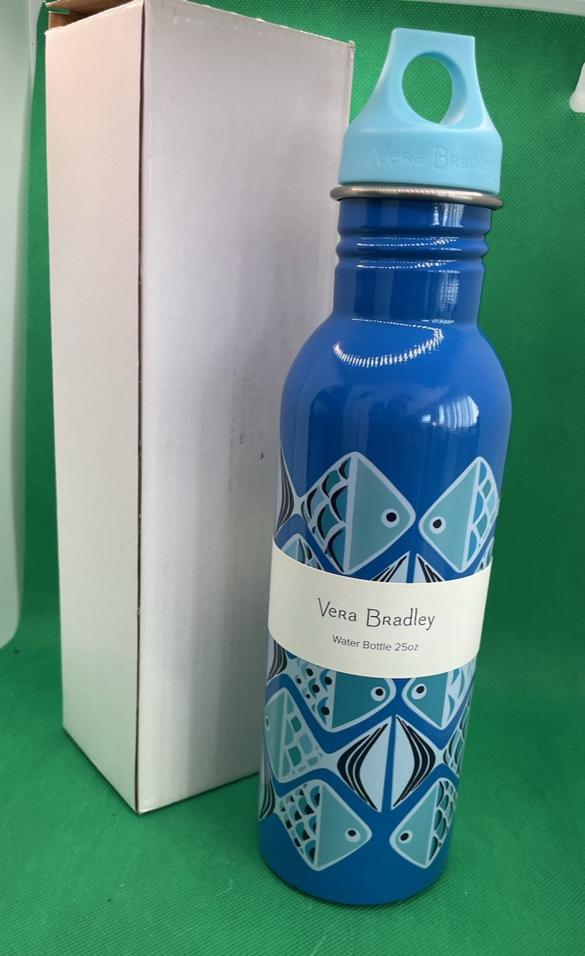 Vera Bradley Stainless 25oz Blue Fish Water Bottle