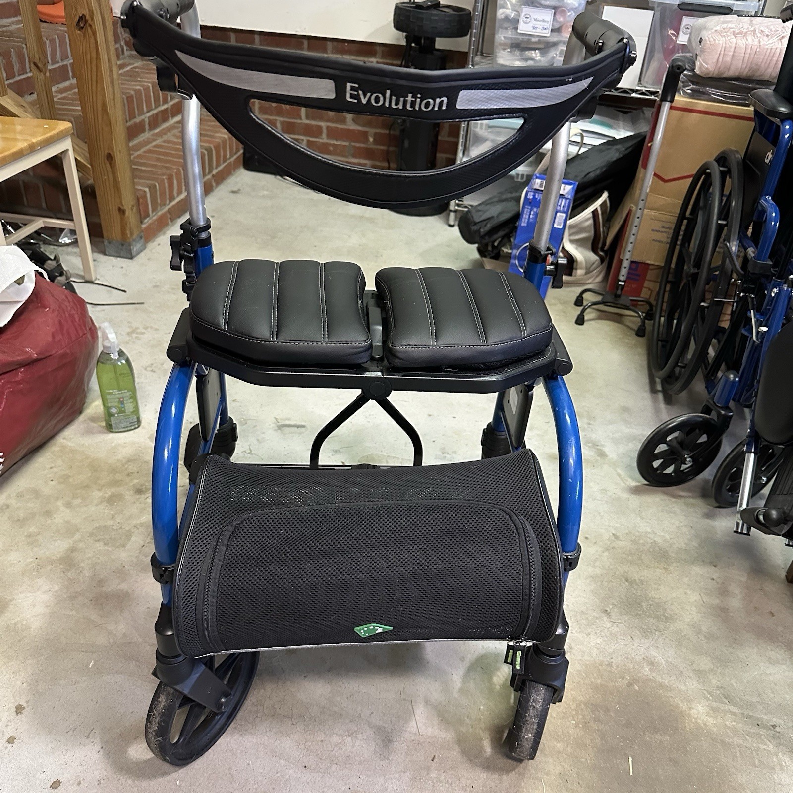 Evolution Trillium Lightweight Rollator Walker with Seat & Storage – Blue