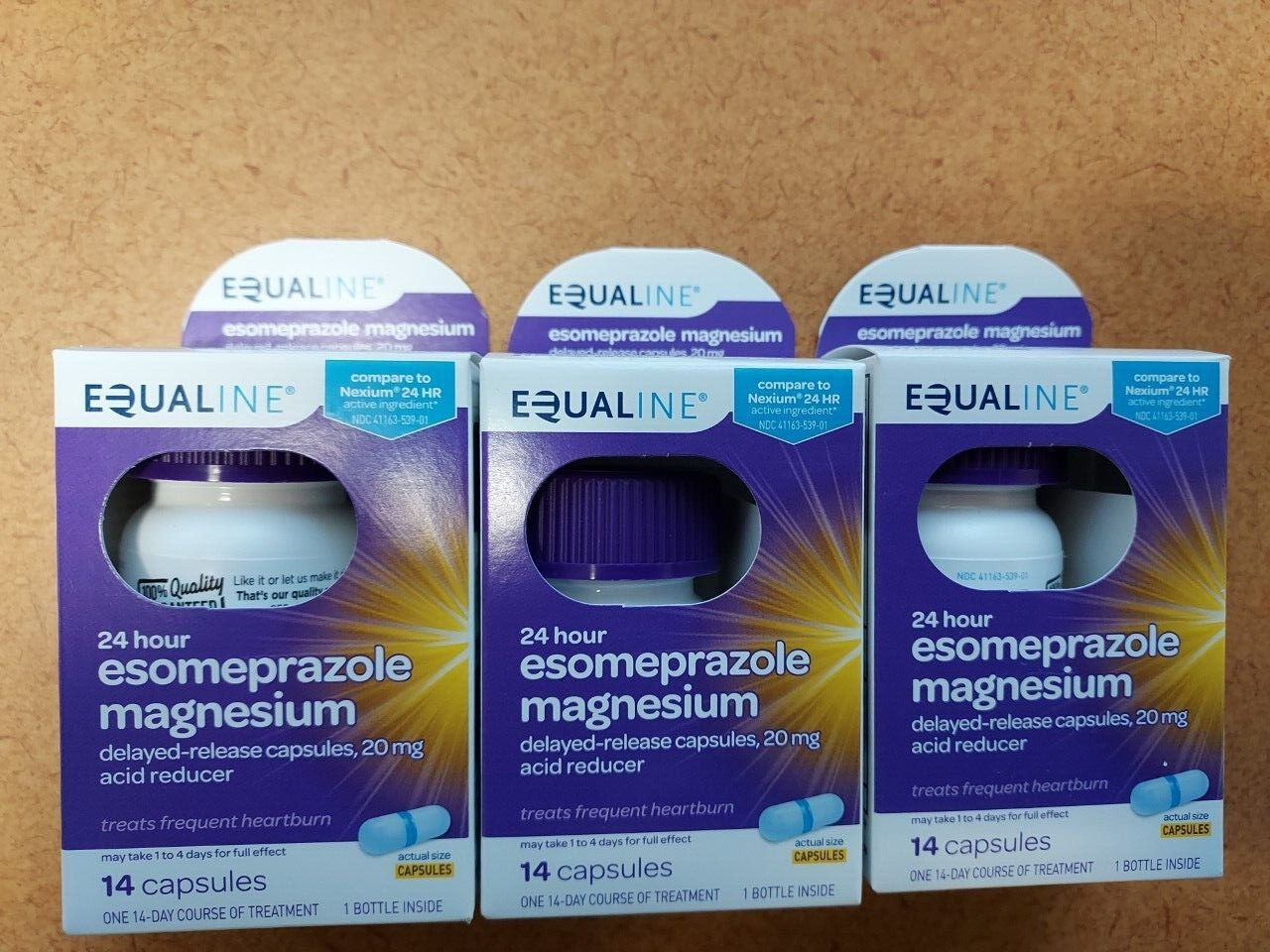NEW SEALED 14 28 42 84 126 CT EQUALINE 24 HR ESOMEPRAZOLE CAPSULES 20MG 6/26 USA
