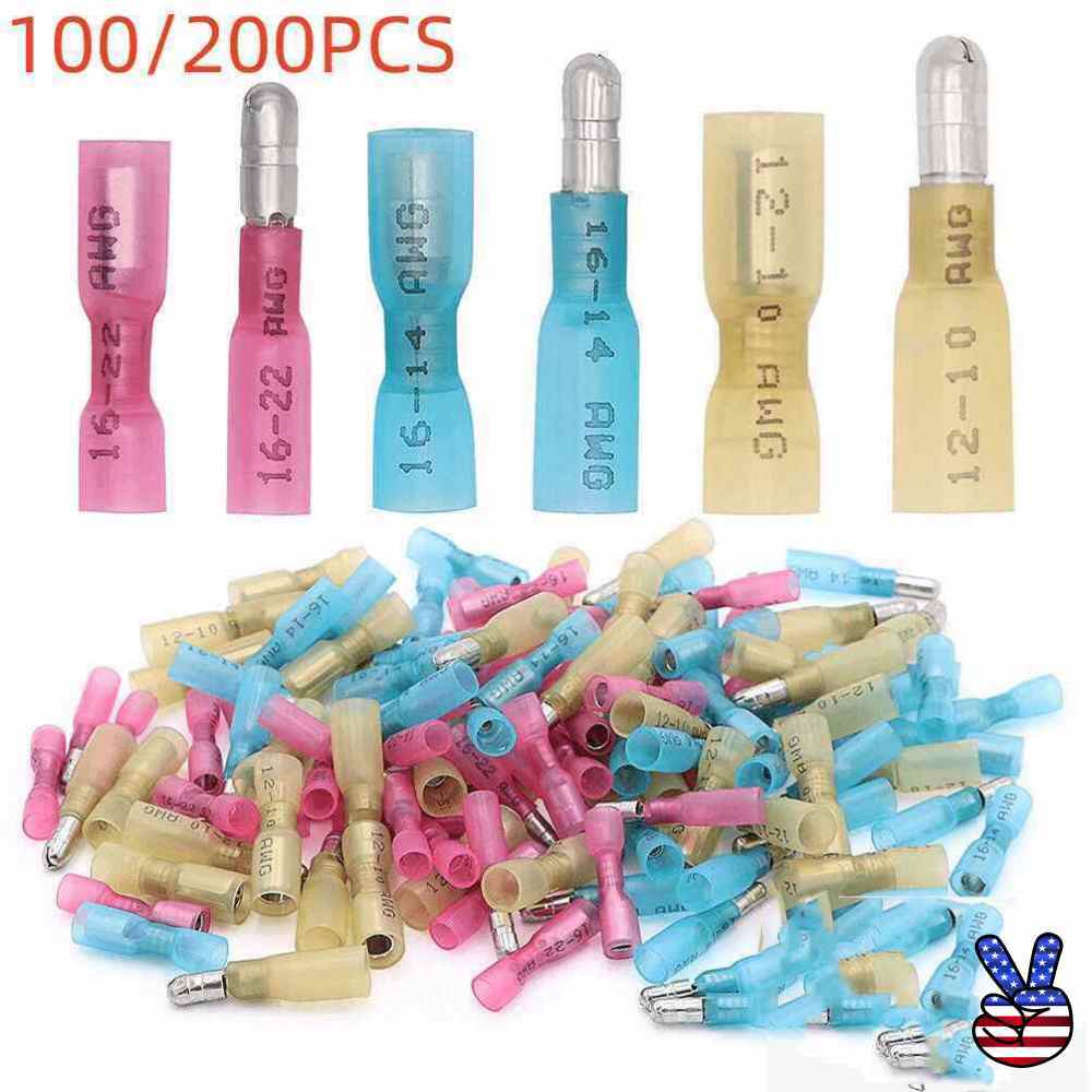 10-22Ga Waterproof Heat Shrink Bullet Female Male Wire Connector Crimp Terminals