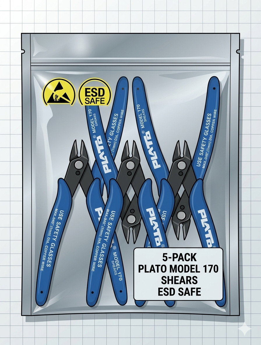 5PCS PLATO 170 Blue Flush Wire Cutter Diagonal Cutting Pliers Side Cutter Nipper