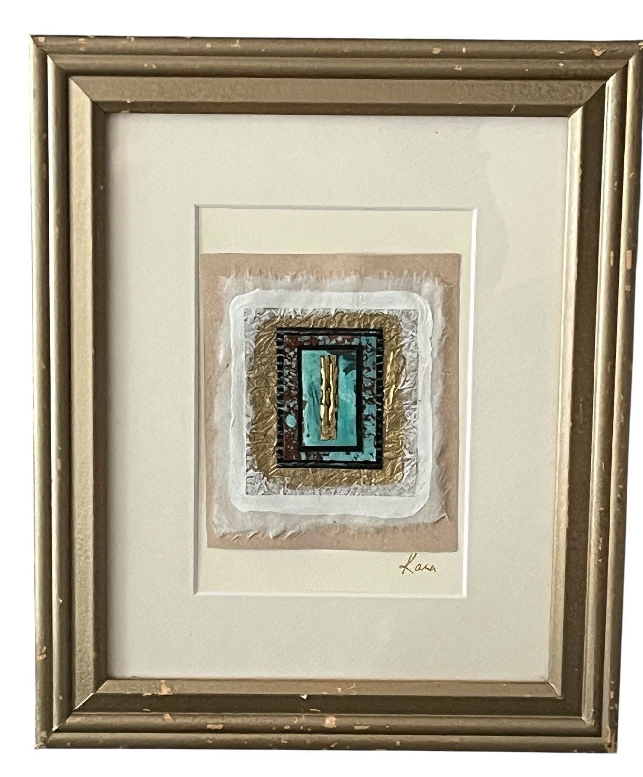 Kara Young Ancient Dreams Framed Handcrafted Art Card Signed 10x12