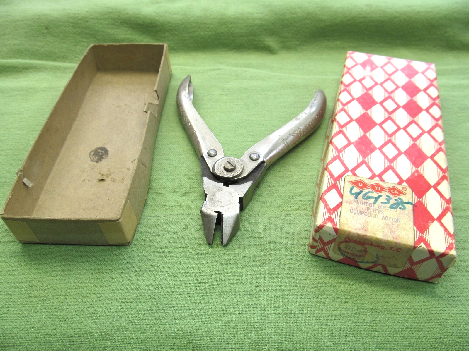 Vtg. UTICA Printed Circuit Board Pliers w/Compound Action -pn 470-5 - NICE