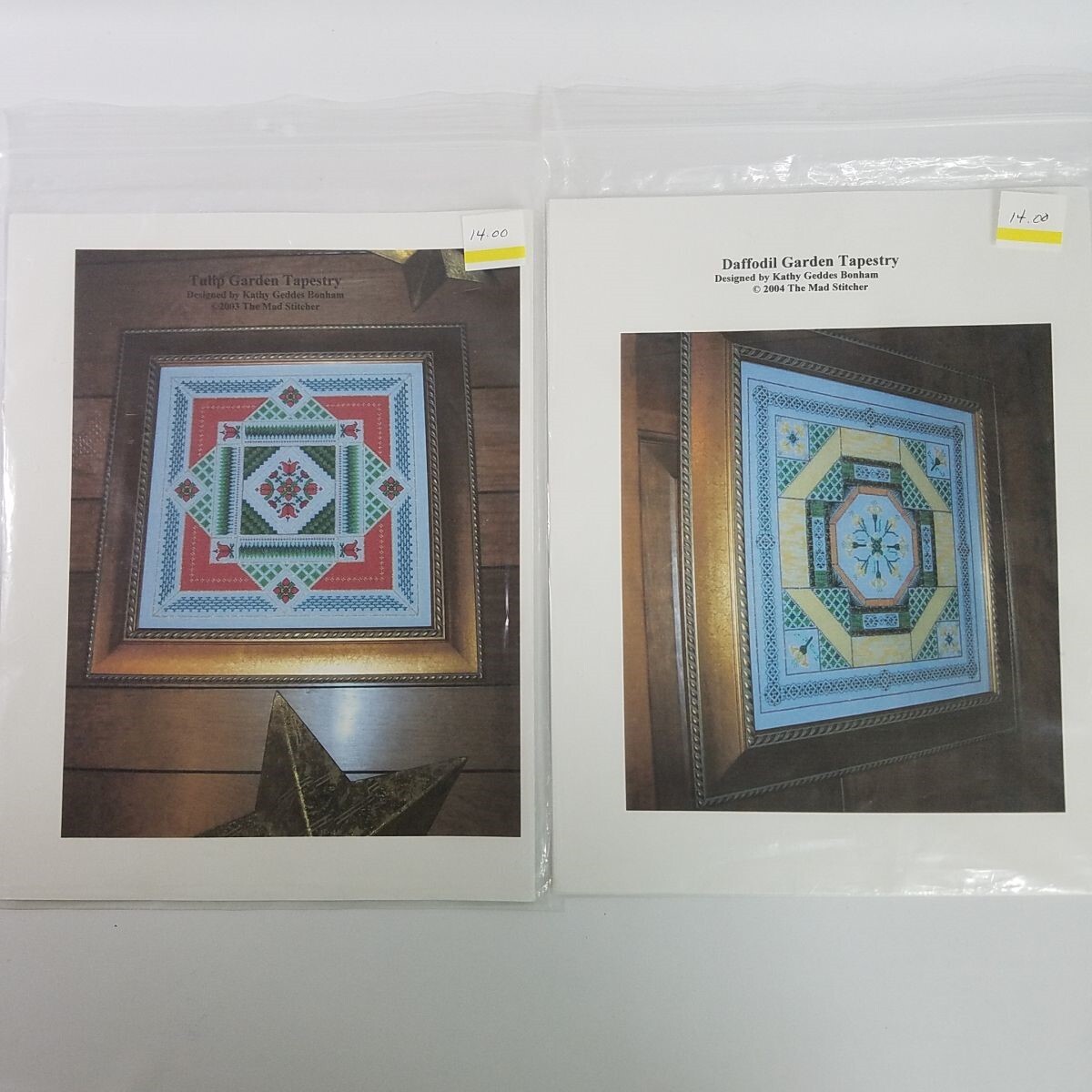 Lot 2 Needlepoint Patterns Kathy Bonham Daffodil Tulip Garden Tapestry