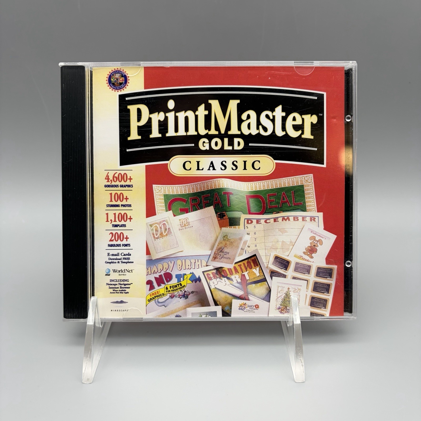 Vintage PrintMaster Gold Classic 1997 Mindscape PC Computer CD Software Windows
