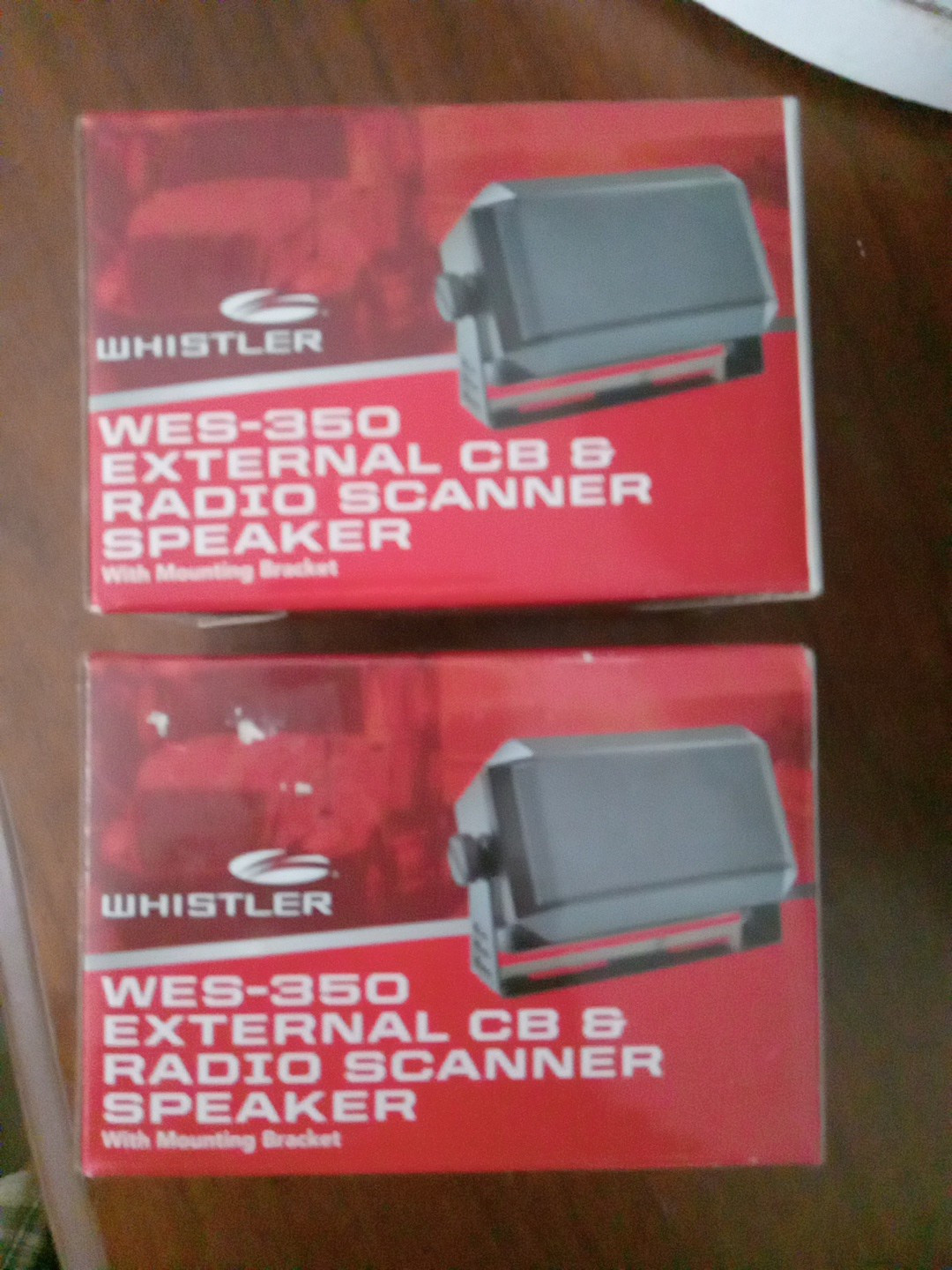 2  Whistler WES-350 External CB & Radio Scanner Speaker W/Mounting Bracket Black
