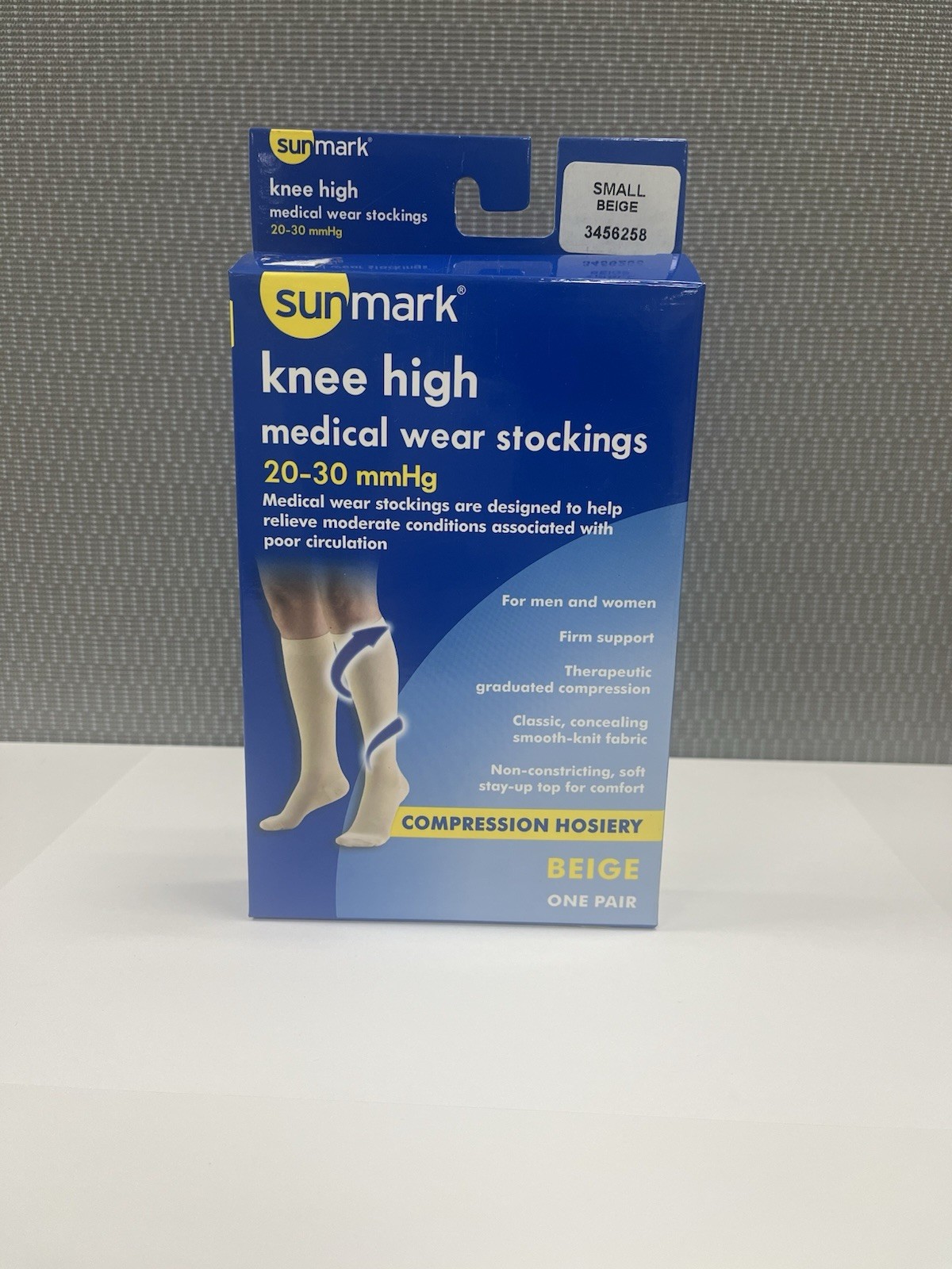 Sunmark knee high medical wear stockings 20-30 mmHg SMALL BEIGE 3456258