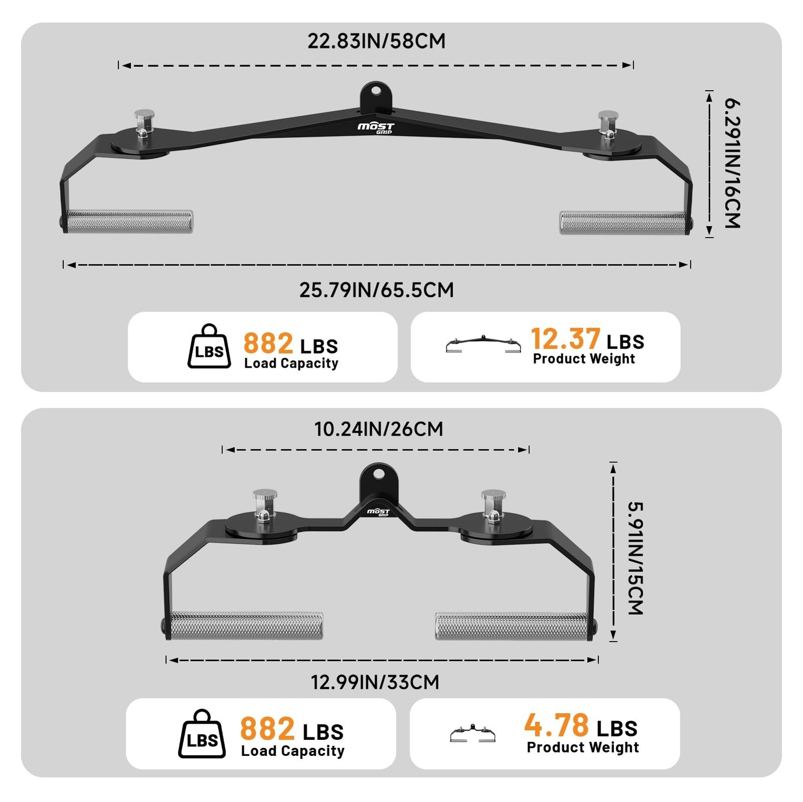 Lat Pull Down Bar Set with 360° Rotatable Handles, Lat Pulldown Attachments