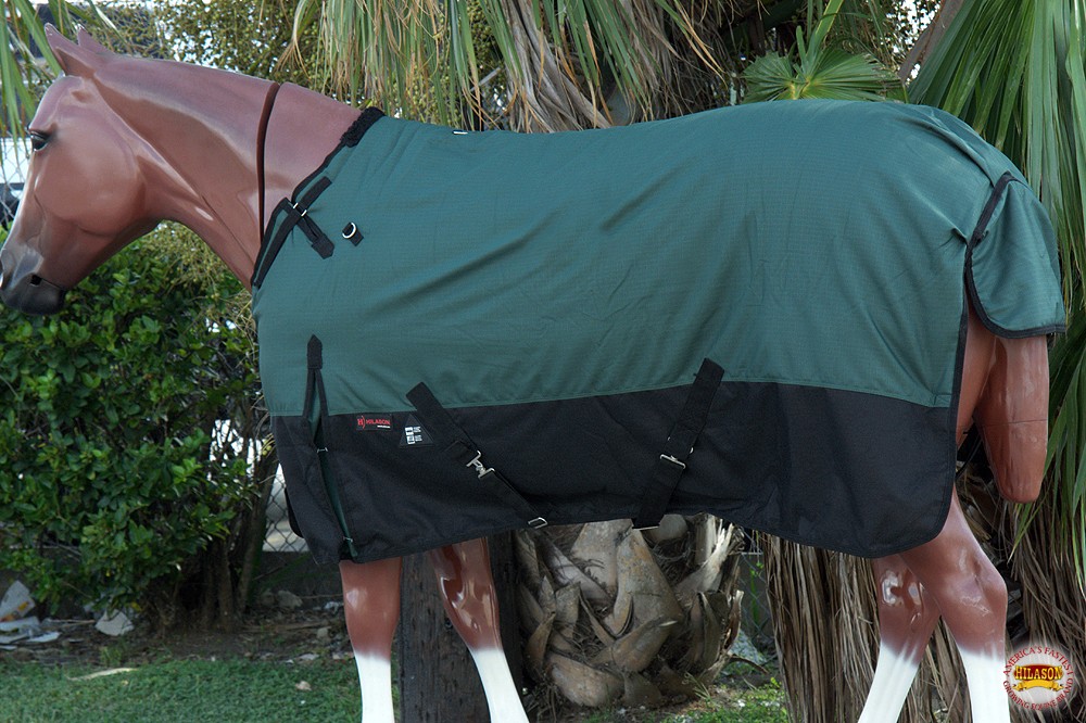 Hilason 1200D Turnout Light Winter Waterproof Horse Sheet Hunter Green