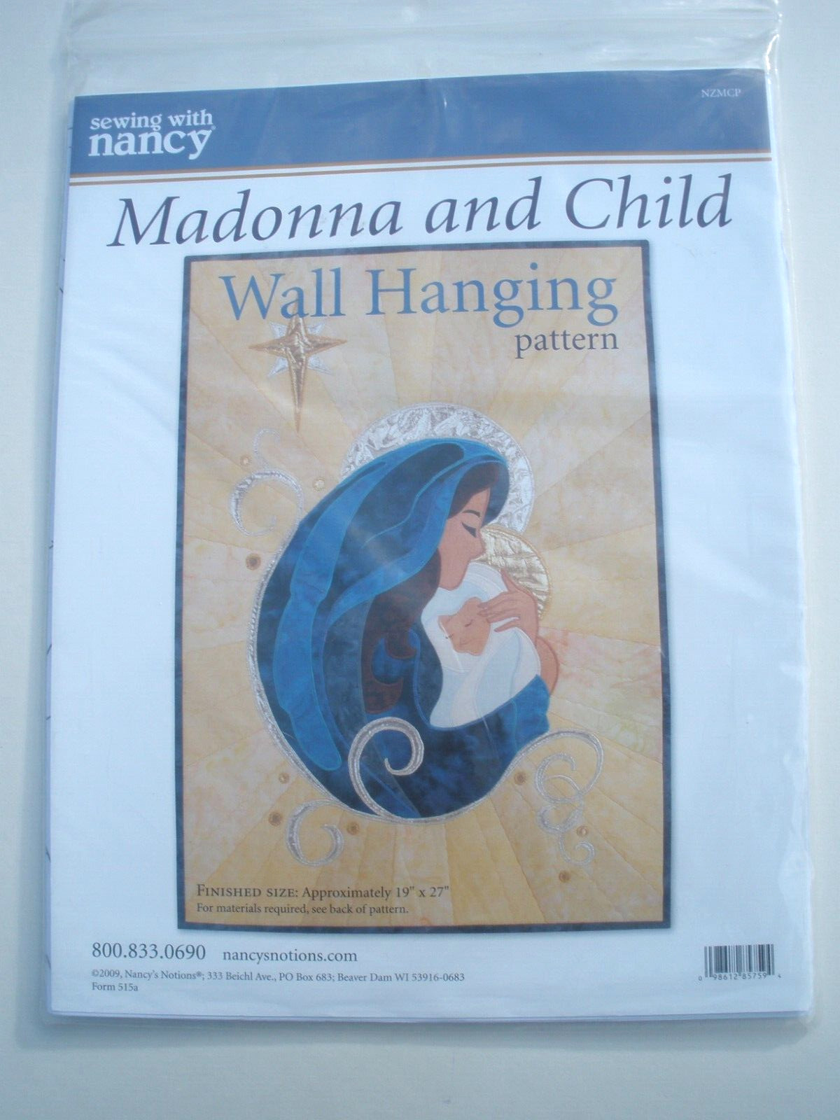 Sewing with Nancy Madonna and Child Wall Hanging Quilt Pattern 19" x 27"