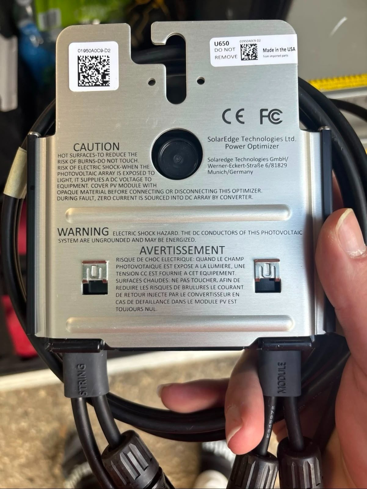 SolarEdge U650 optimizer