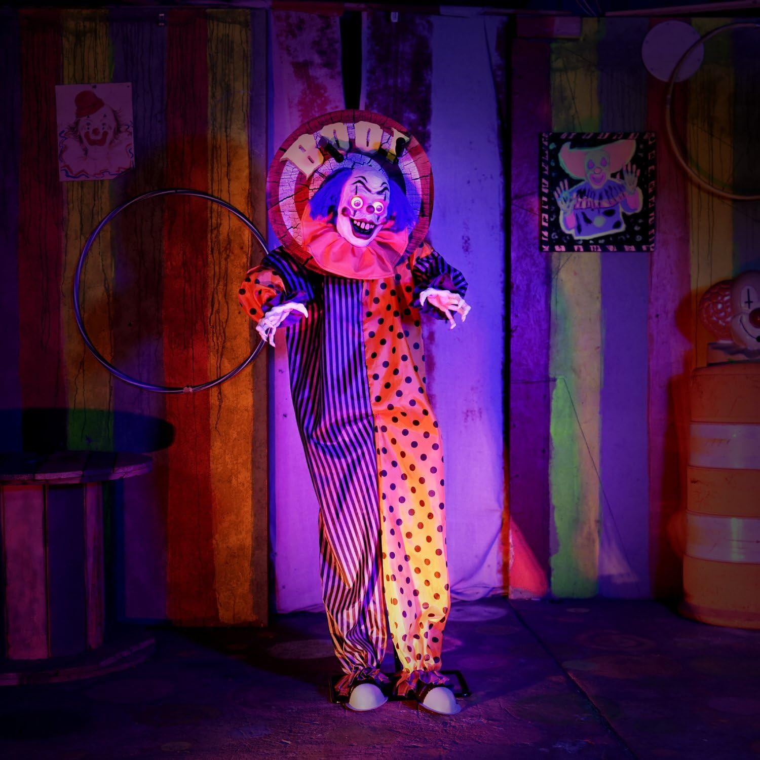 5.3-Ft Standing Animated Clown Animatronic