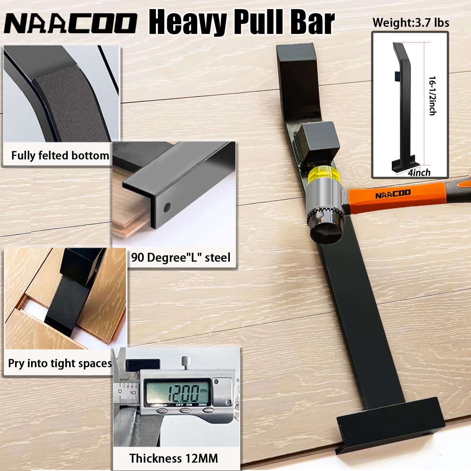 Complete Flooring Installation Kit - Tapping Block, Pull Bar, Spacers & Mallet