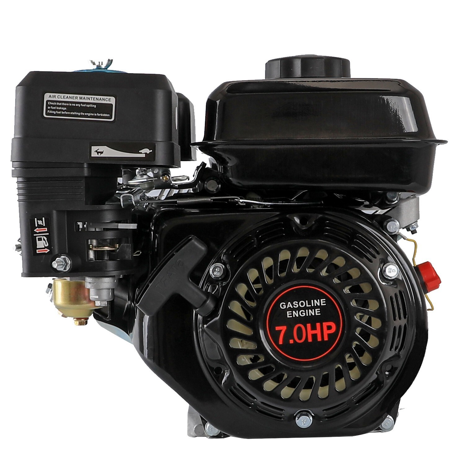 Gas Engine Motor 210cc 4Stroke OHV 7HP Manual Recoil Start 20mm Horizontal Shaft