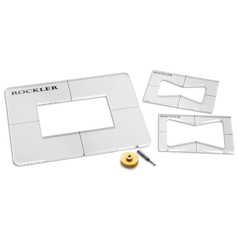 Rockler Bow Tie Inlay Kit w/Frame, Bit, & Bushing - Decorative Router clear