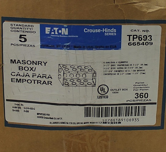 Eaton Crouse-Hinds TP693 Masonry Box (1 Piece)