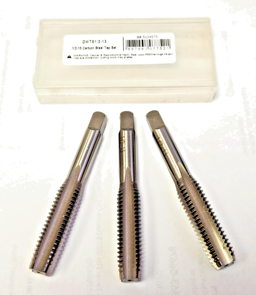 1/2-13 NC DWTS1/2-13 Tap Set 3PC Taper Plug & Bottom CS by Drill America