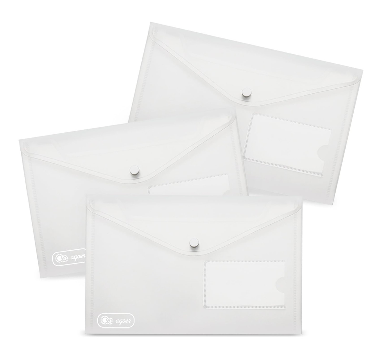 24 Pack A5 Plastic Envelopes,Plastic Poly Envelope with Button Snap Closure a...