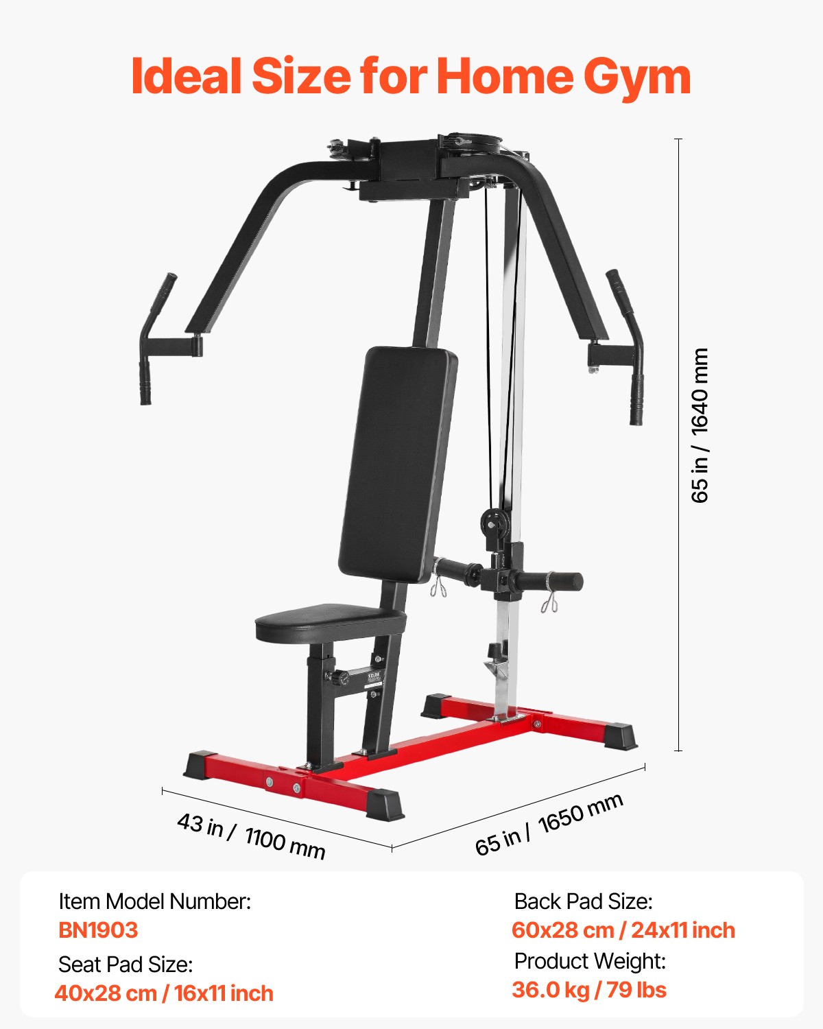 VEVOR Chest Fly Machine Adjustable Fly and Reverse Delt Machine Upper Body