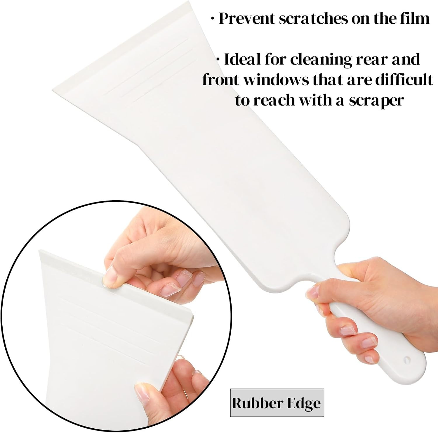 3 Pieces Window Tint Tools, Long Handle Auto Bulldozer Squeegee Scrubber Padd...