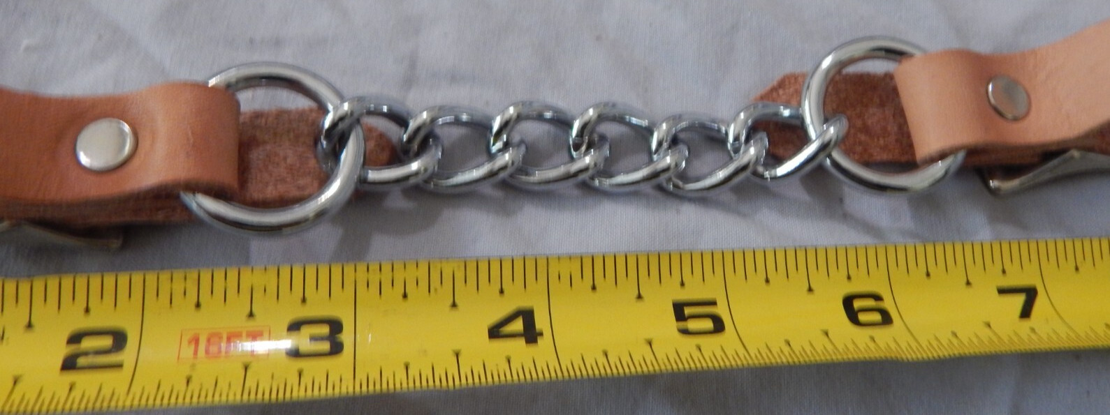Single Flat Link Chain Curb Strap Heavy Cowhide Brand New
