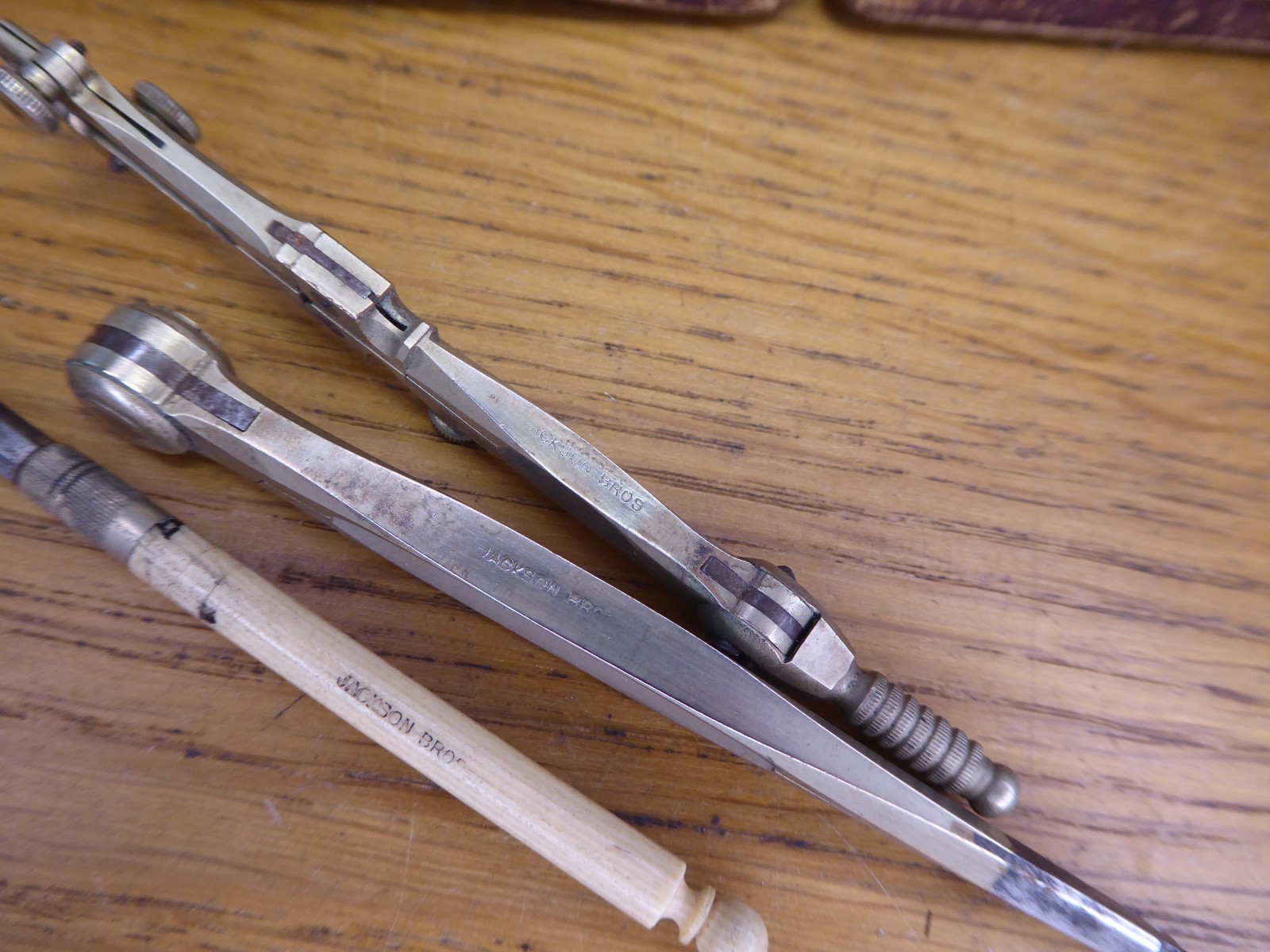 Antique Jackson Bros Drawing Set / Geometry Set .Cased Jackson Bros Compass set