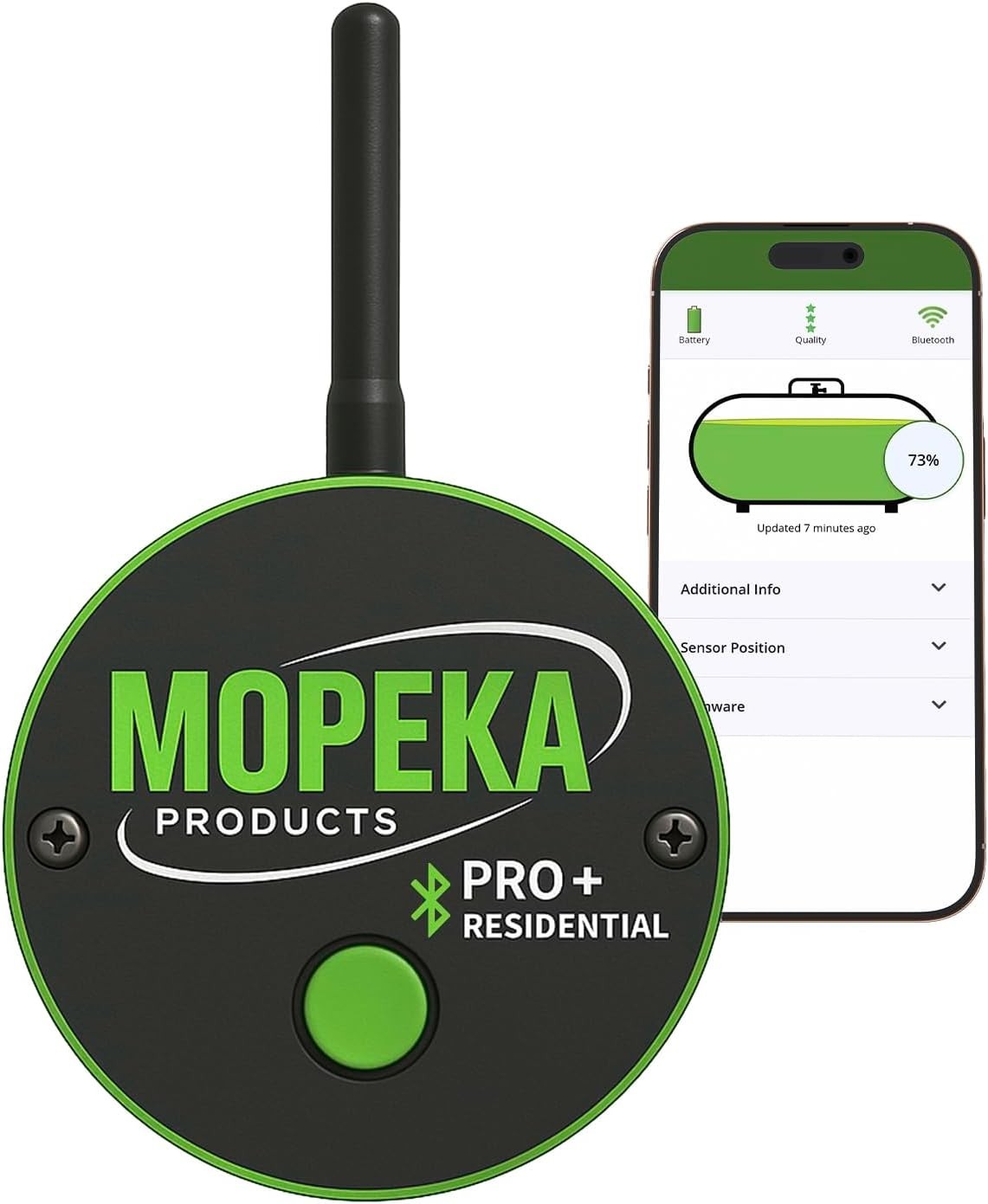 Long Range Wireless Ultrasonic Propane Tank Monitor with Bluetooth Connectivity