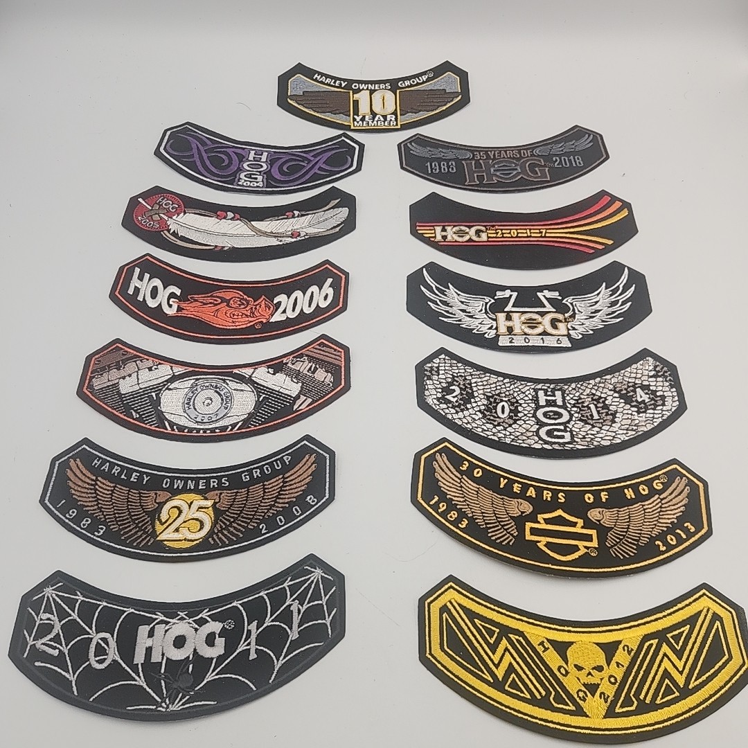 13 HOG Member Patches 2004 - 2018 See Description Harley Davidson