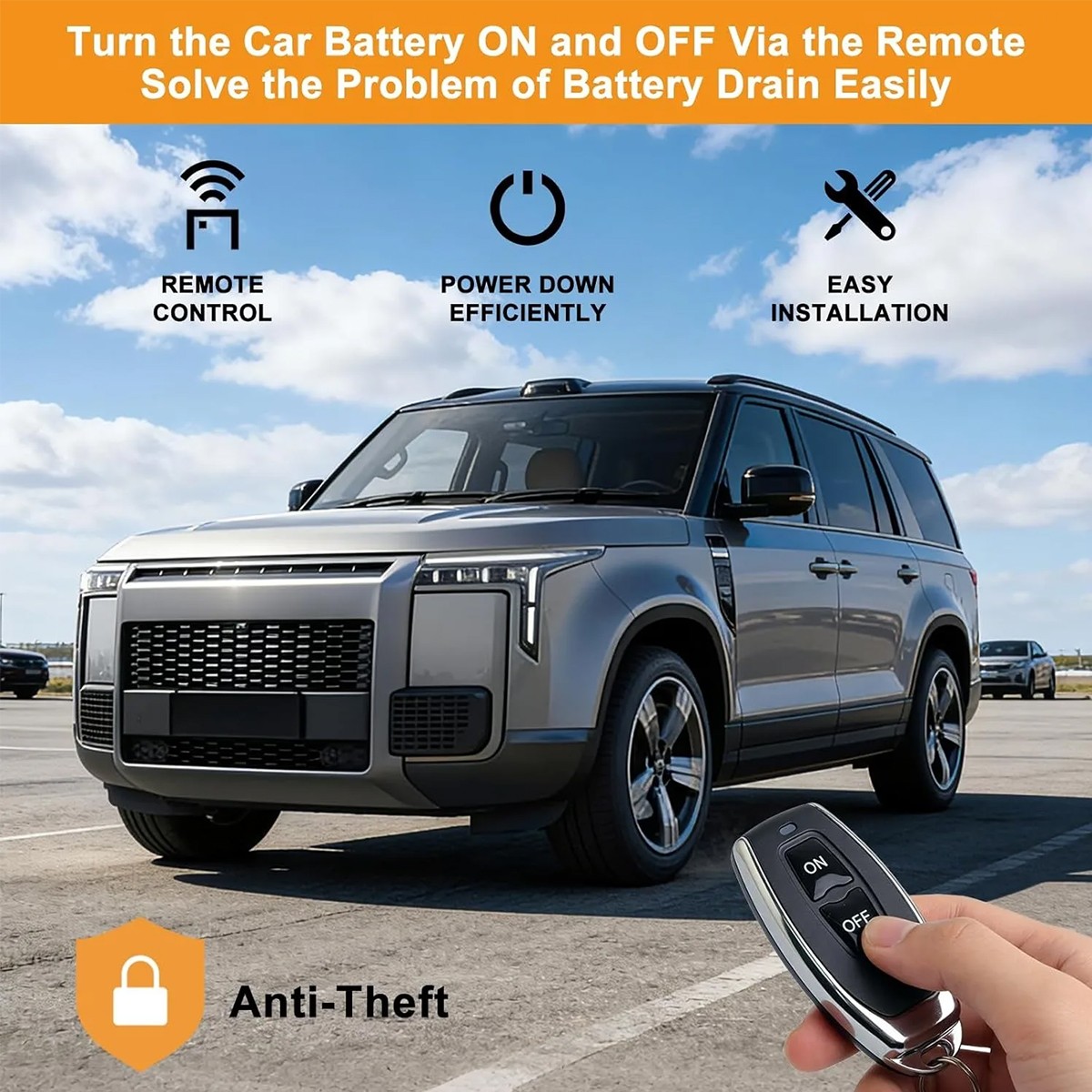 12V 200A Remote Battery Disconnect Kill Switch Anti Theft Auto Isolator D type