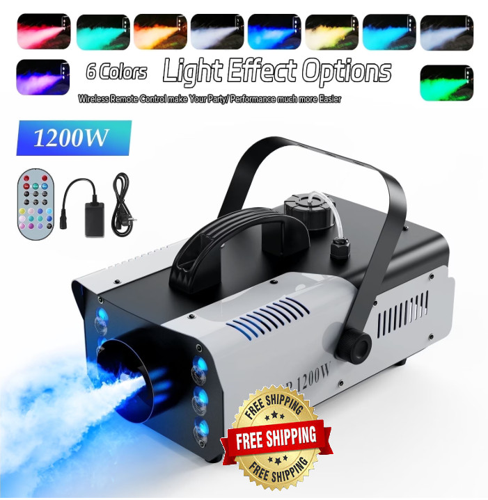1200W Maquina De Humo Con Luces LED Para Fiestas Dj Revelacion Sexo Niebla Baja