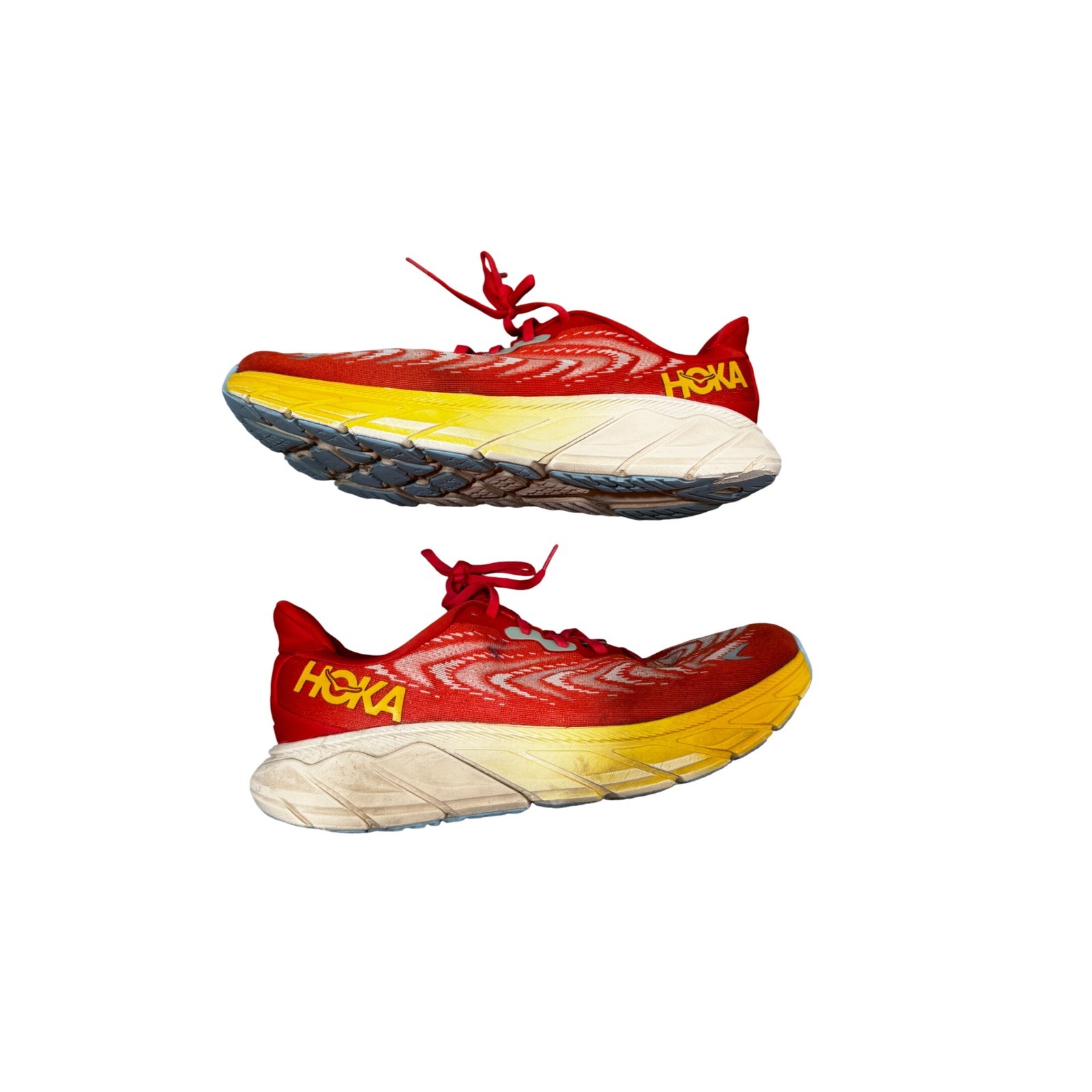 HOKA Arahi 6 Running Shoes Red Yellow Mens US 10.5 Stability Trainer
