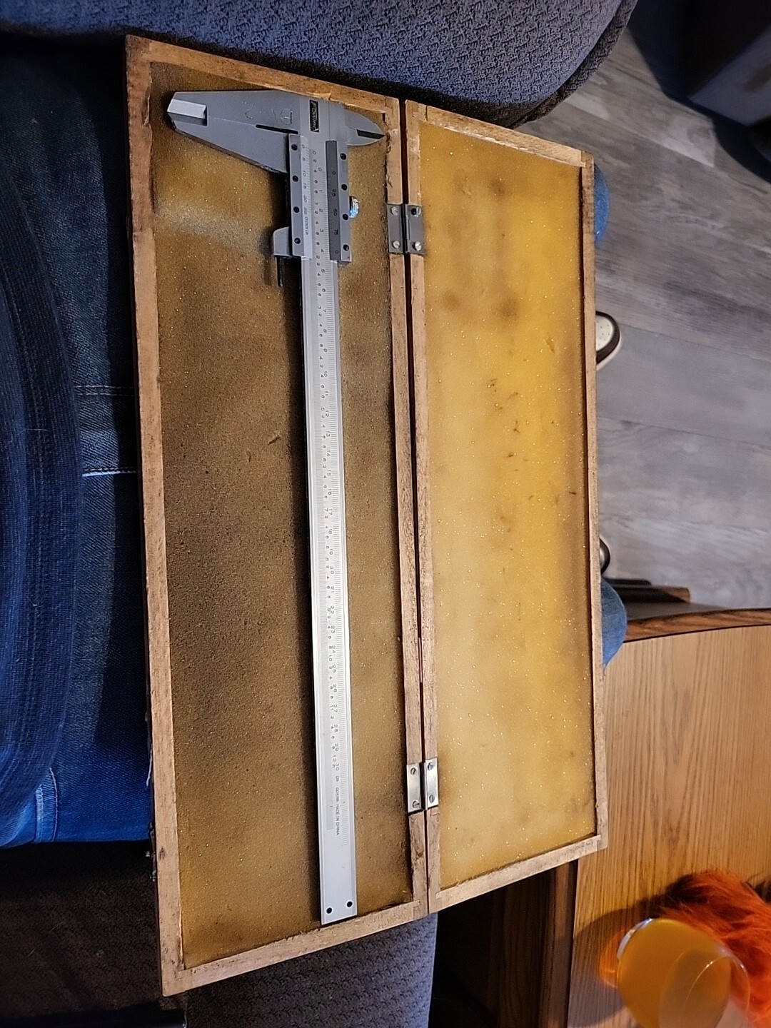 Vintage Standard Fowler 12" Caliper in Wooden Box