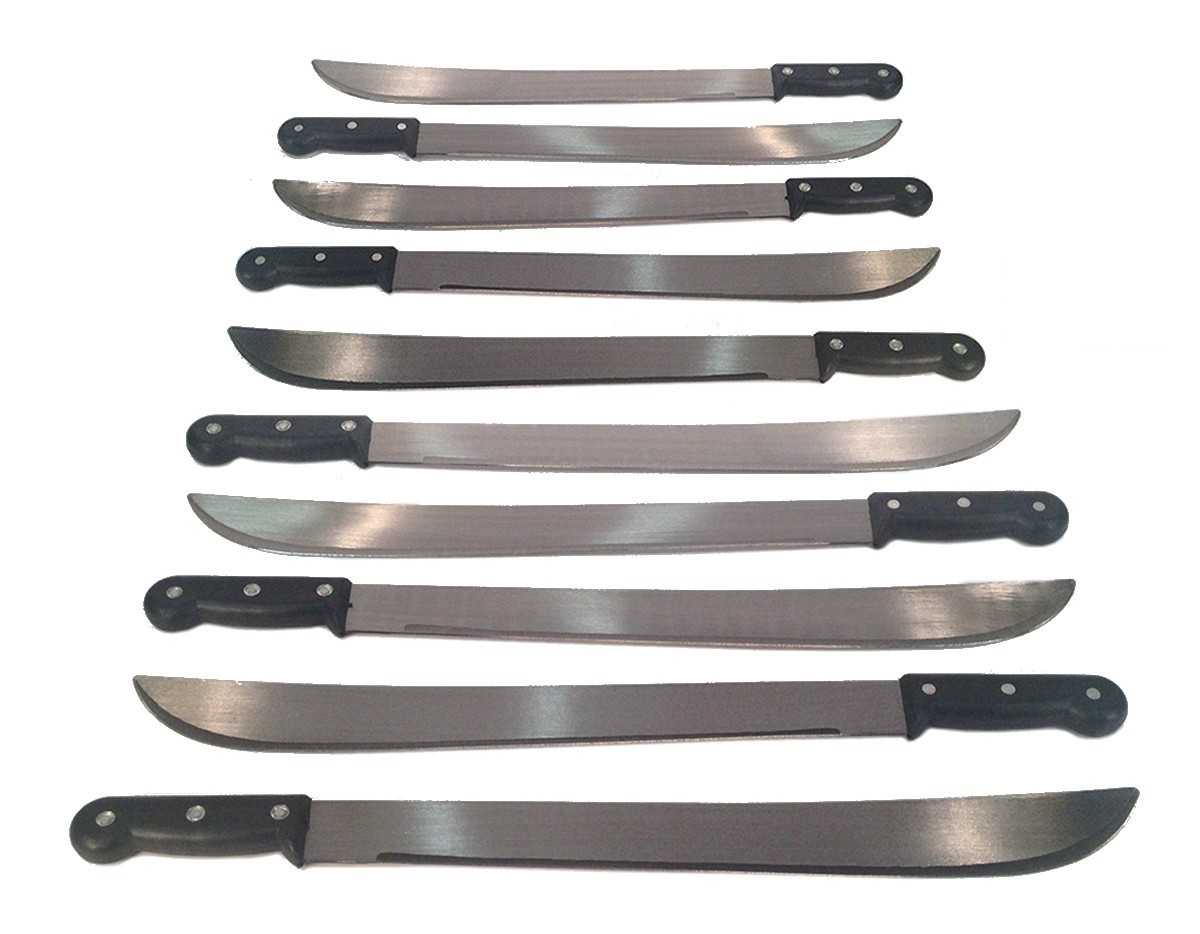CASE LOT of 10 MACHETES - 18" Heavy Duty Heat Treated Steel Blade Machete Knives