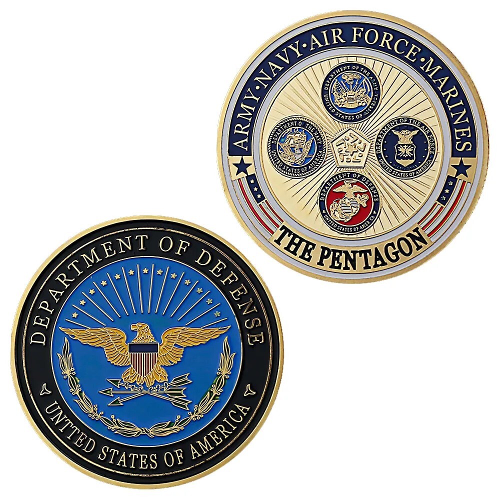 U.S. Department of Defense The Pentagon Gold Plated Challenge Coin