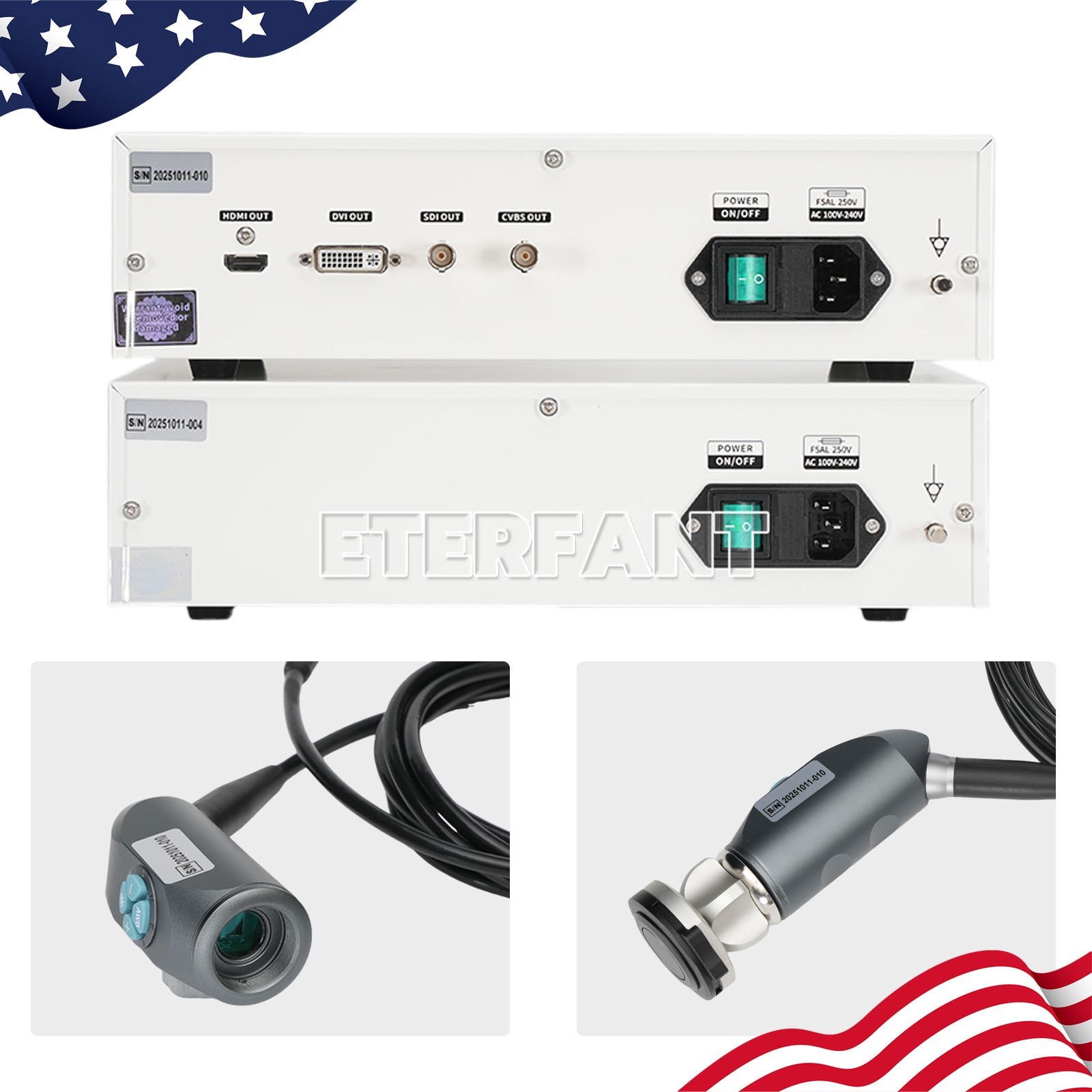 Medical ENT Endoscope Laparoscopic Camera/USB Type Handle/Cold Light Source US