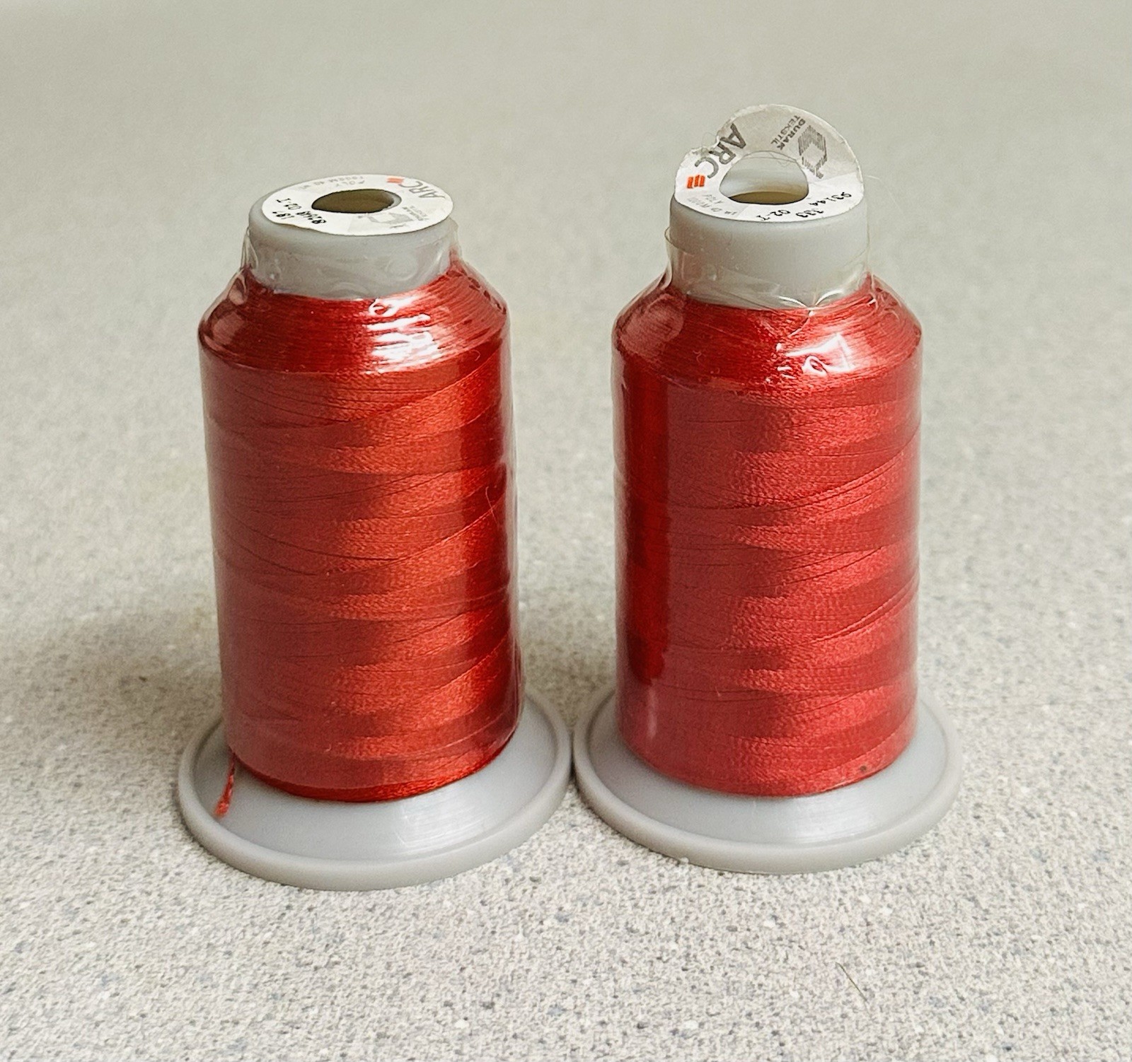 2 DURAK Tekstil ARC Polyester Embroidery Machine Thread Red 40 WT 1000 M NEW