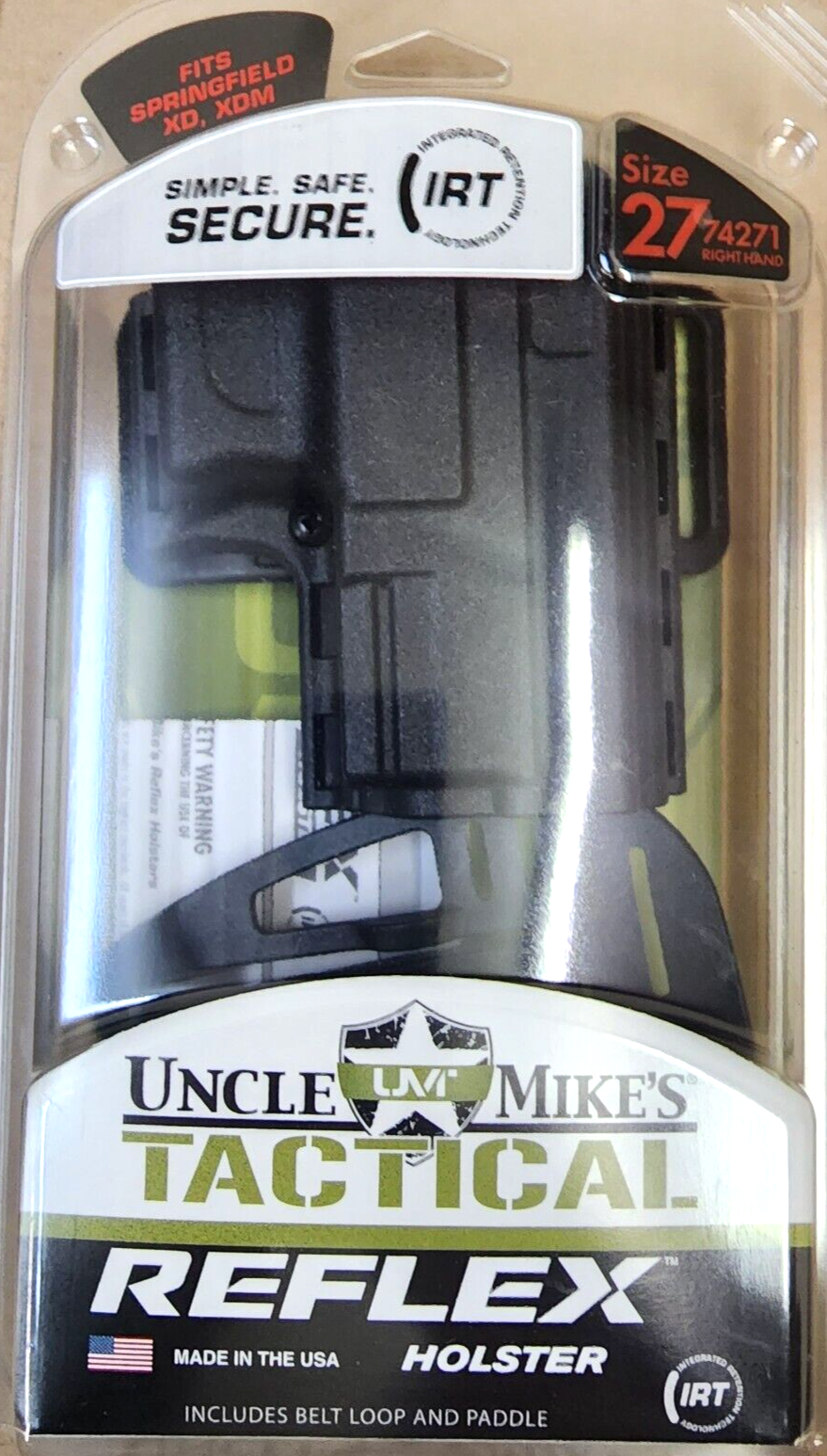 UNCLE MIKES Springfield Armory XD XDM COMPACT RH OWB Black HOLSTER