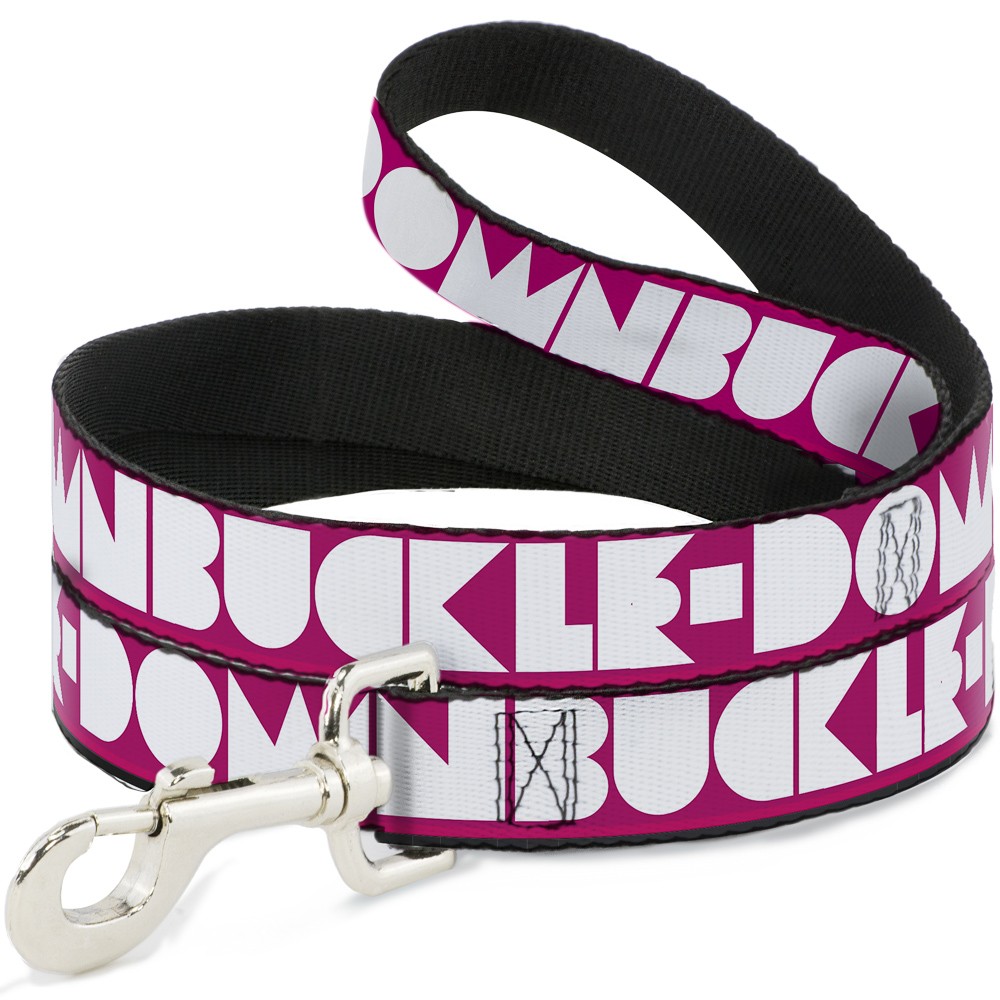 Dog Leash BUCKLE-DOWN Shapes Hot Pink/White NARROW 0.5"
