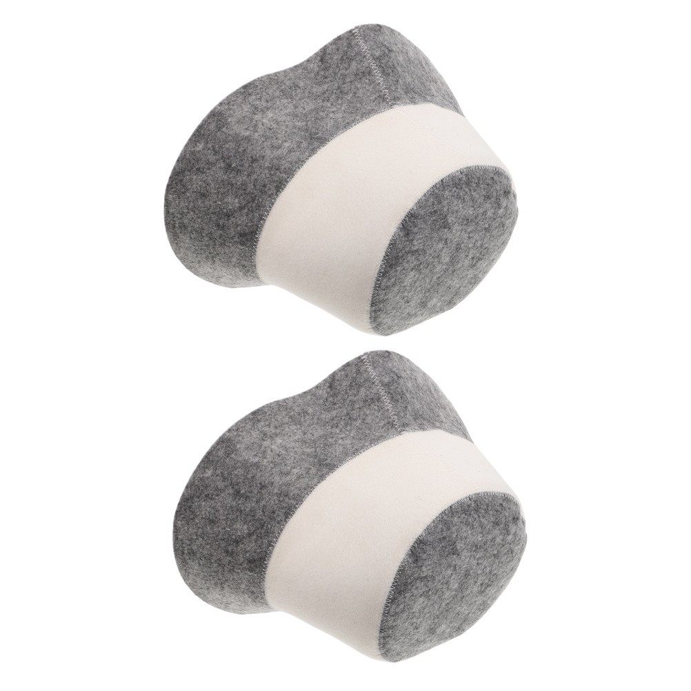 2pcs Felt Sauna Bath Cap Heat Insulation Absorbent Hat For Steam Room Use