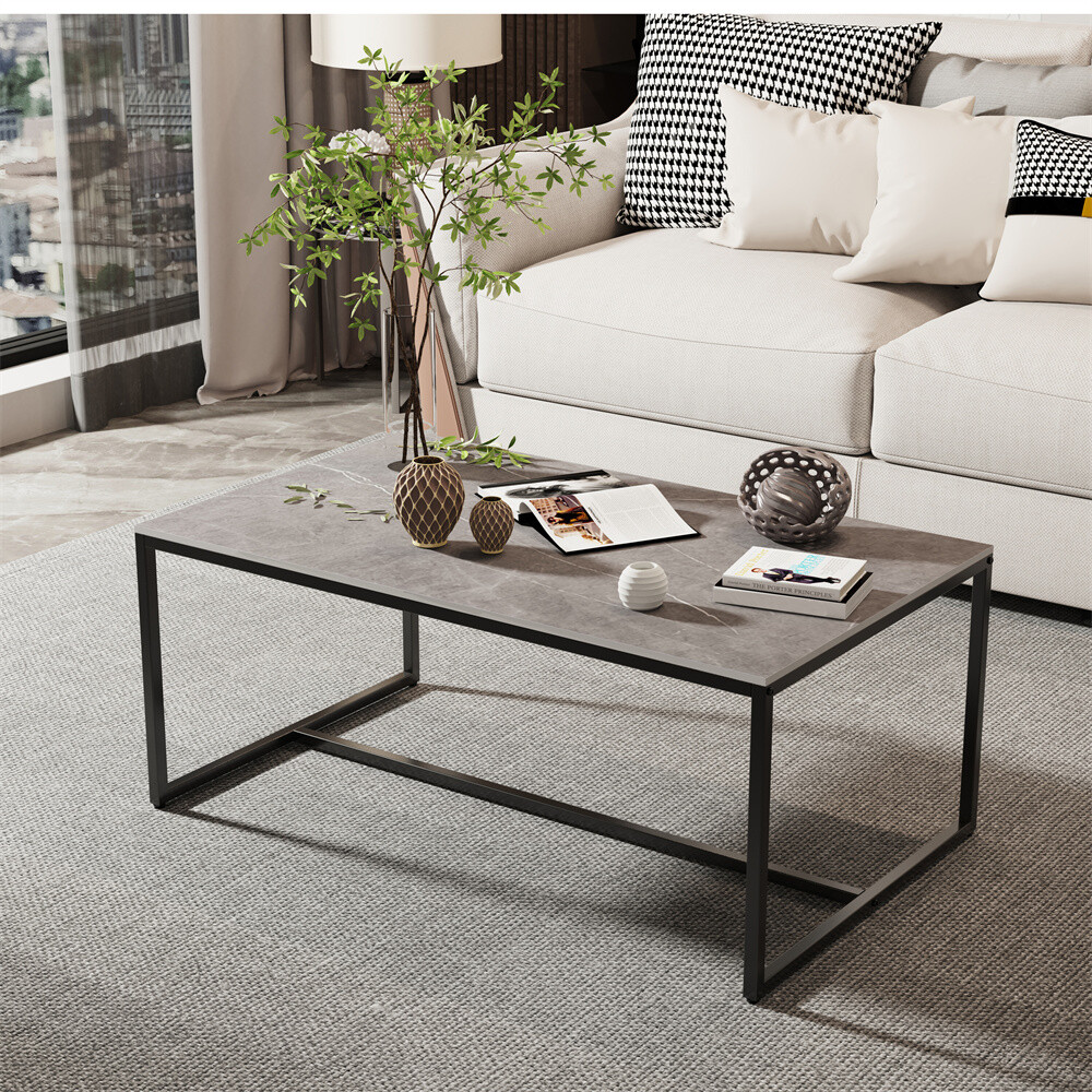Rectangular Coffee Table Sintered Stone Cocktail Table For Living Room Apartment